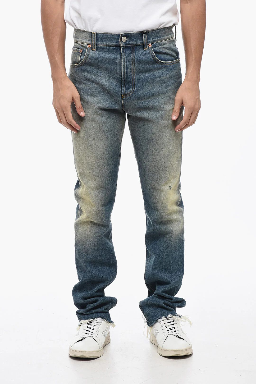 Gucci og1mm0426 Vintage Wash Skinny-Fit Jeans in Light Blue Size US 29 - 1 Thumbnail