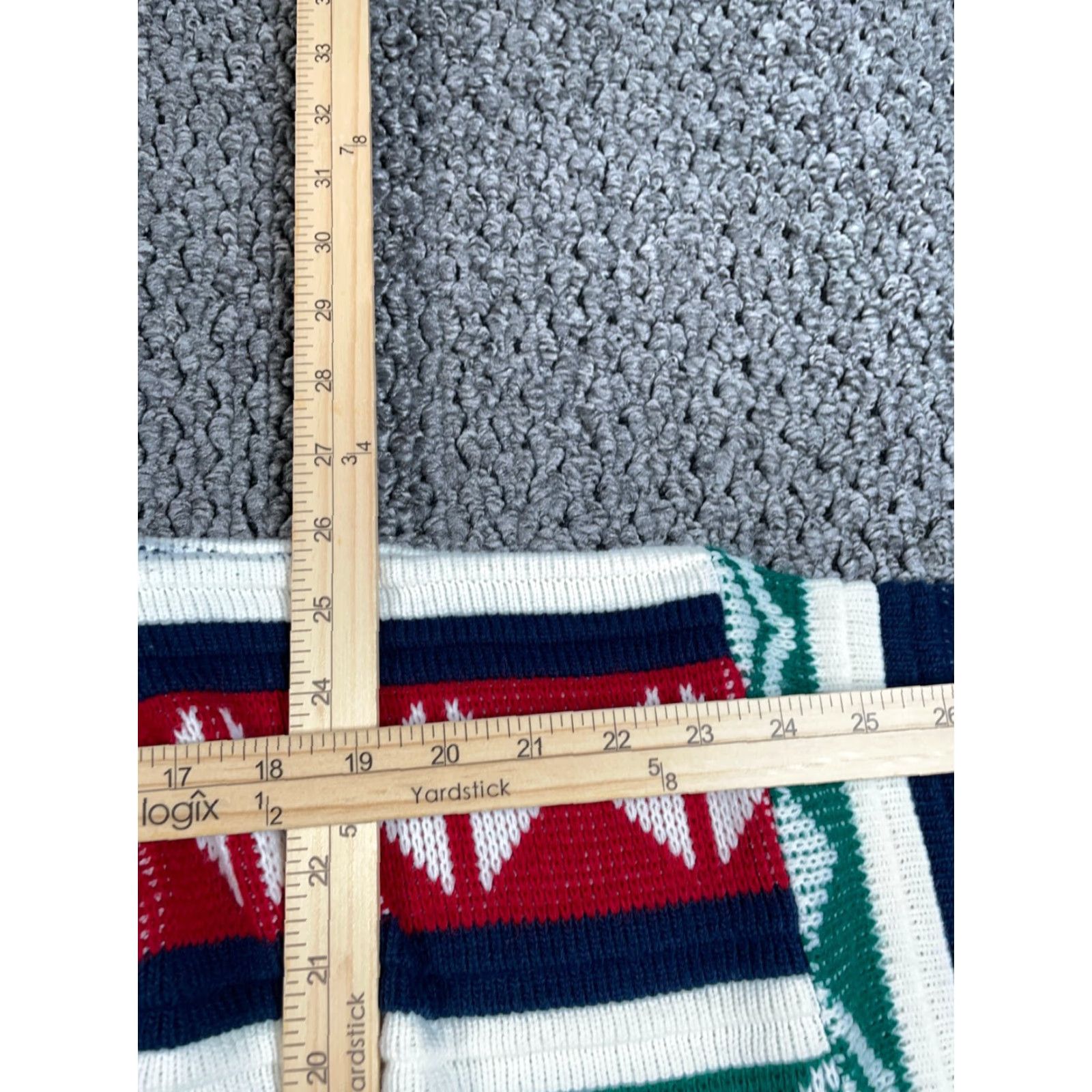 All Blues VINTAGE Cabin Creek Geometric Cardigan Sweater Women's XL Tall Blue Red Chunky Knit Preppy Size XL / US 12-14 / IT 48-50 - 7 Thumbnail