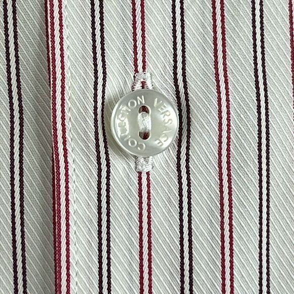 Versace Versace Collection Striped Button Down Embroidered Logo Men' Size US M / EU 48-50 / 2 - 3 Thumbnail