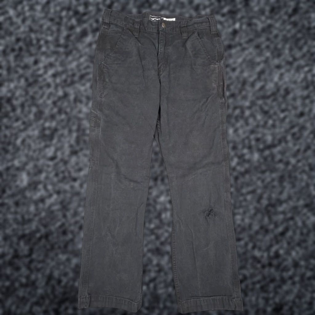 Carhartt VINTAGE Carhartt Pants Duck Pant Men's 28x 26 31x30 Rugged Flex Relaxed Fit Canvas Cotton Black Straight Front Pocket Zipper Button Size US 28 / EU 44 - 1 Thumbnail