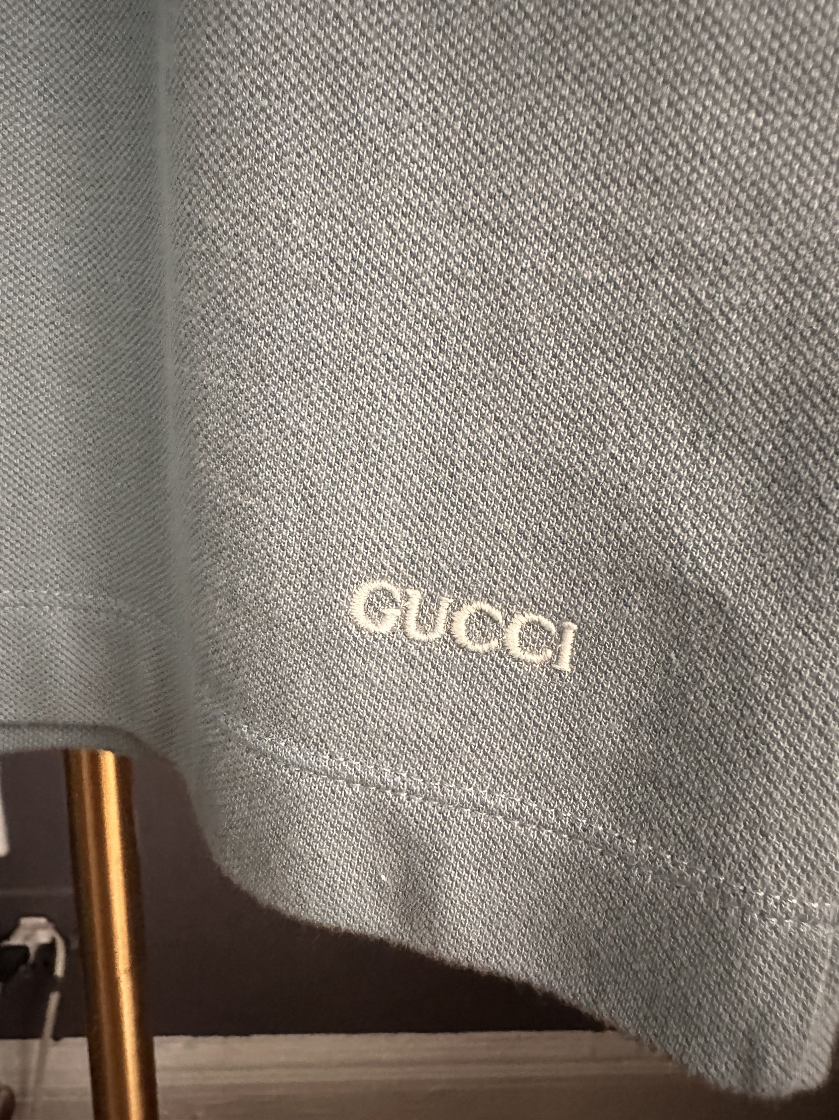 Gucci Gucci Powder Blue Ribbed Stand Collar Polo Shirt Size US S / EU 44-46 / 1 - 4 Thumbnail