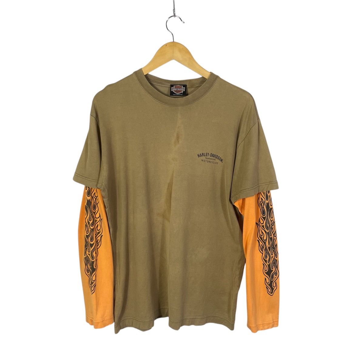 Harley Davidson × Vintage Vintage Harley Davidson Big Logo Flames L/S Tshirt Size US L / EU 52-54 / 3 - 2 Thumbnail