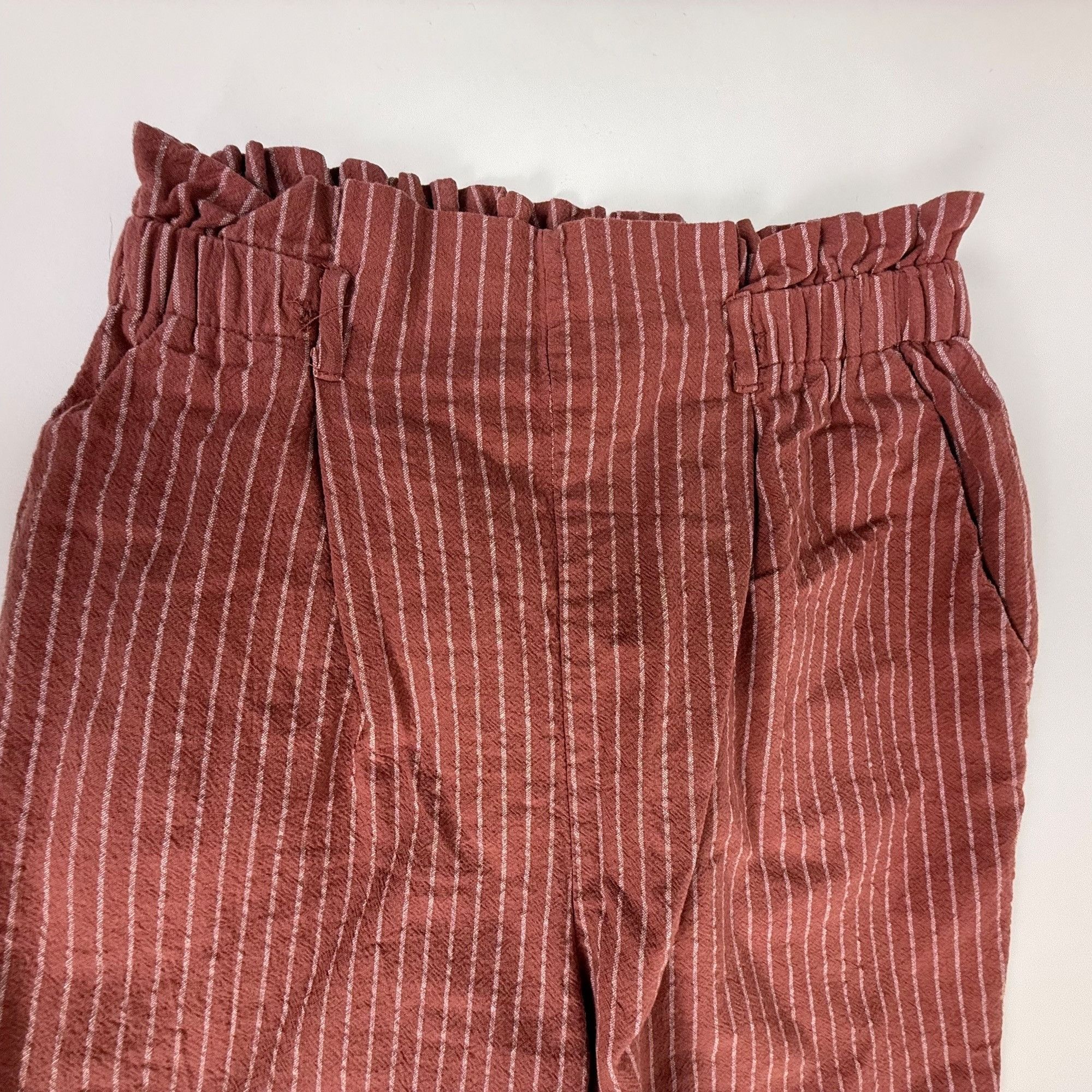Other Sienna Sky Women's Rust Colored Striped Paper Bag Pants Wome Size 22" - 2 Thumbnail