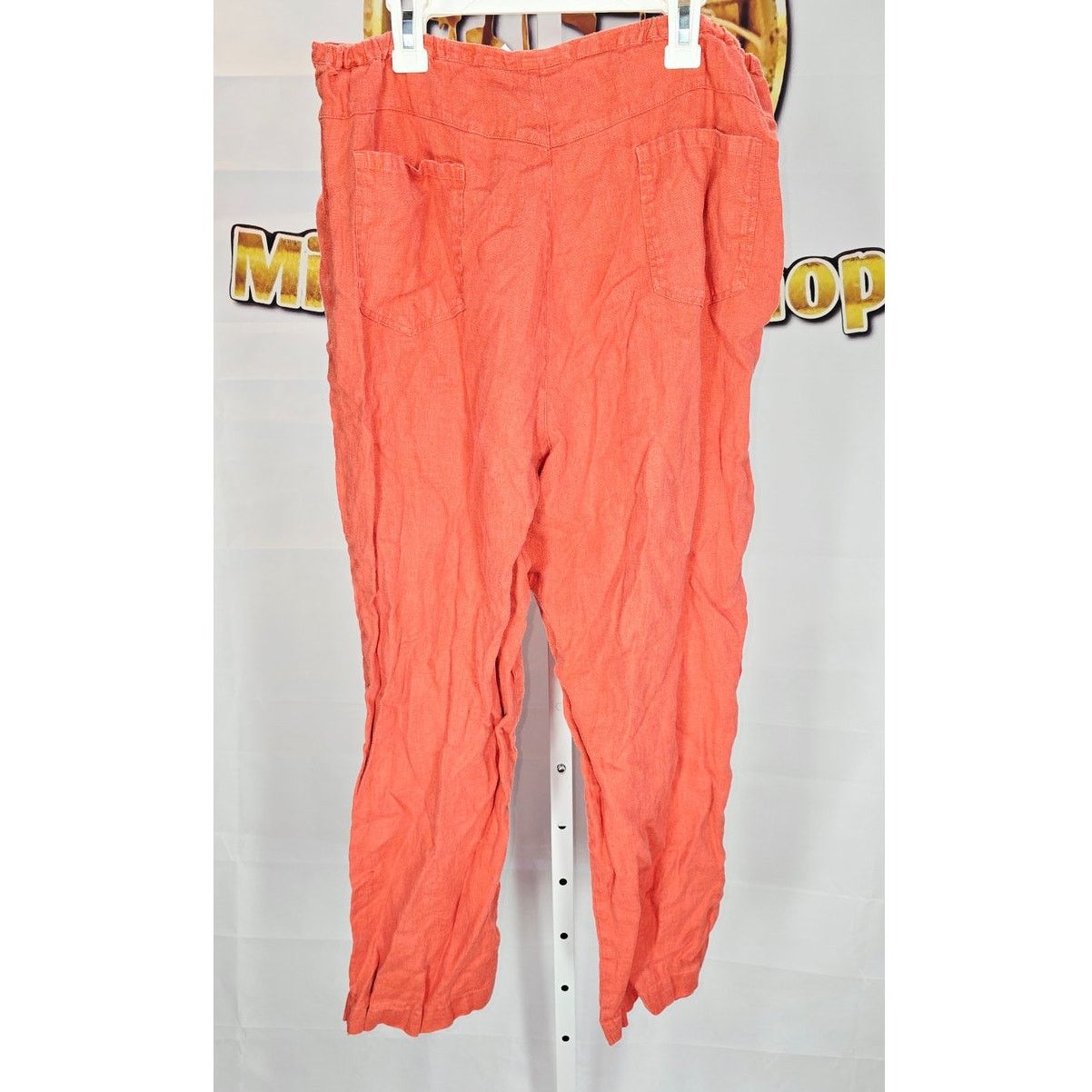 Chicos Chico's Design Orange 100% Linen Pull-On Pants - Size 3 Size 38" / US 16 / IT 52 - 3 Thumbnail