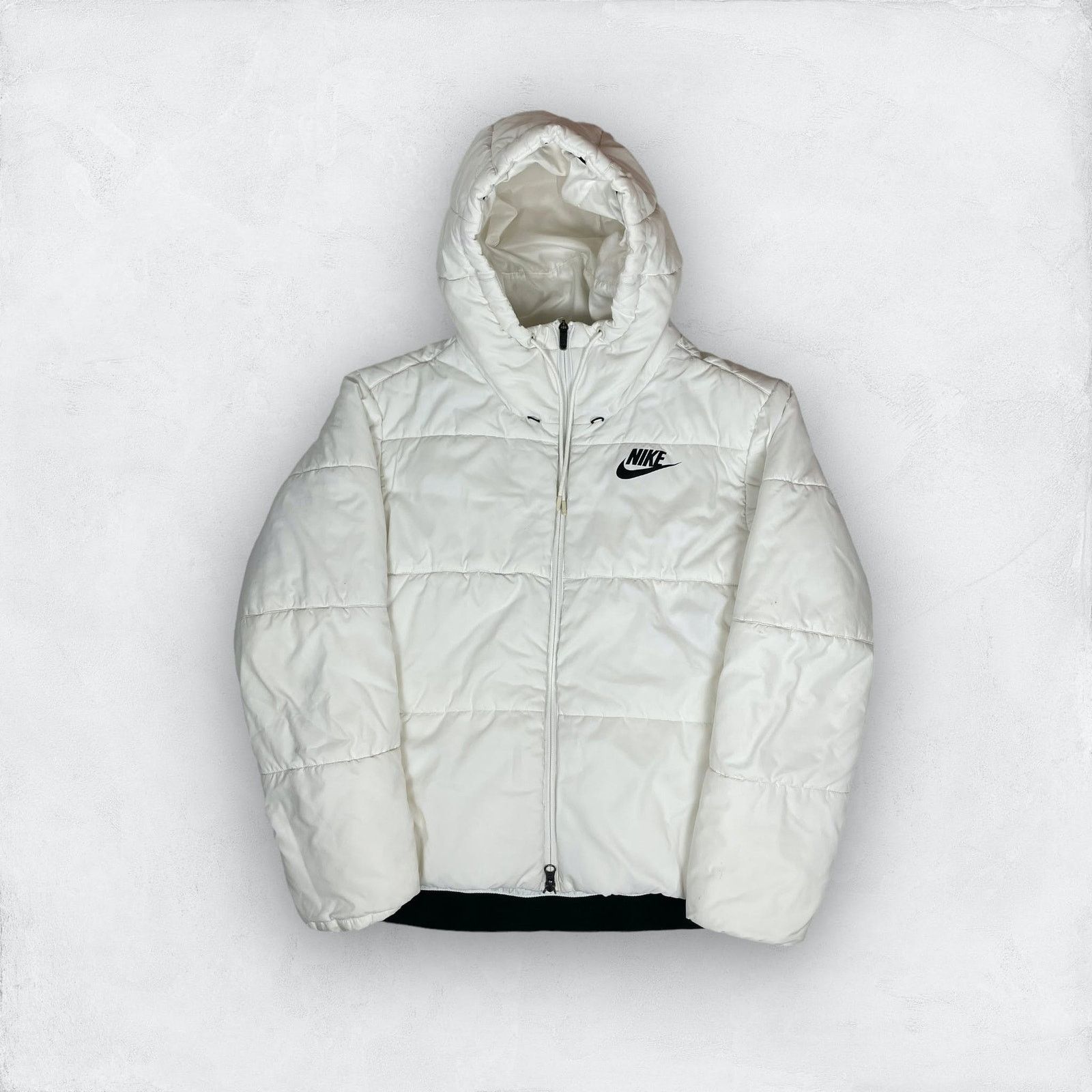 Nike Nike Women's White Polyester Full Zip Puffer Jacket Large Size L / US 10 / IT 46 - 1 Thumbnail