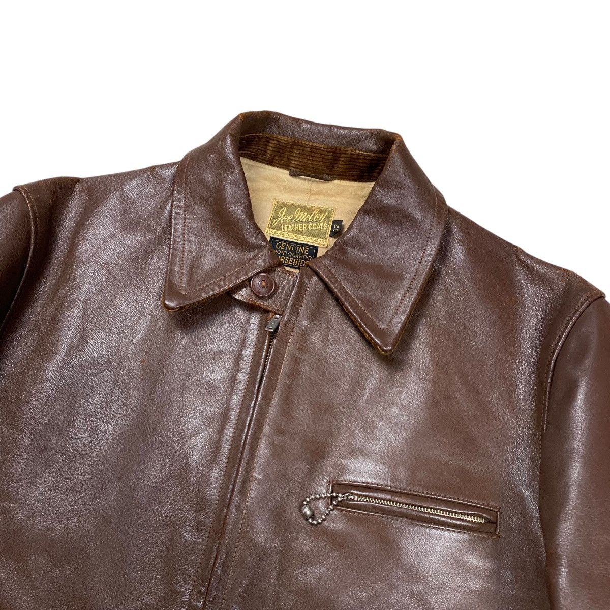 The Real McCoy's Rare Vintage 30s Joe McCoy Horeside Leather Sports Jacket Size US L / EU 52-54 / 3 - 6 Thumbnail