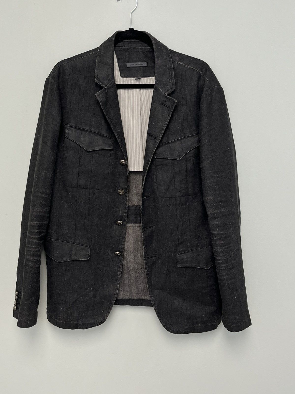 John Varvatos Linen Button Front Jacket. 54 Size US L / EU 52-54 / 3 - 4 Thumbnail
