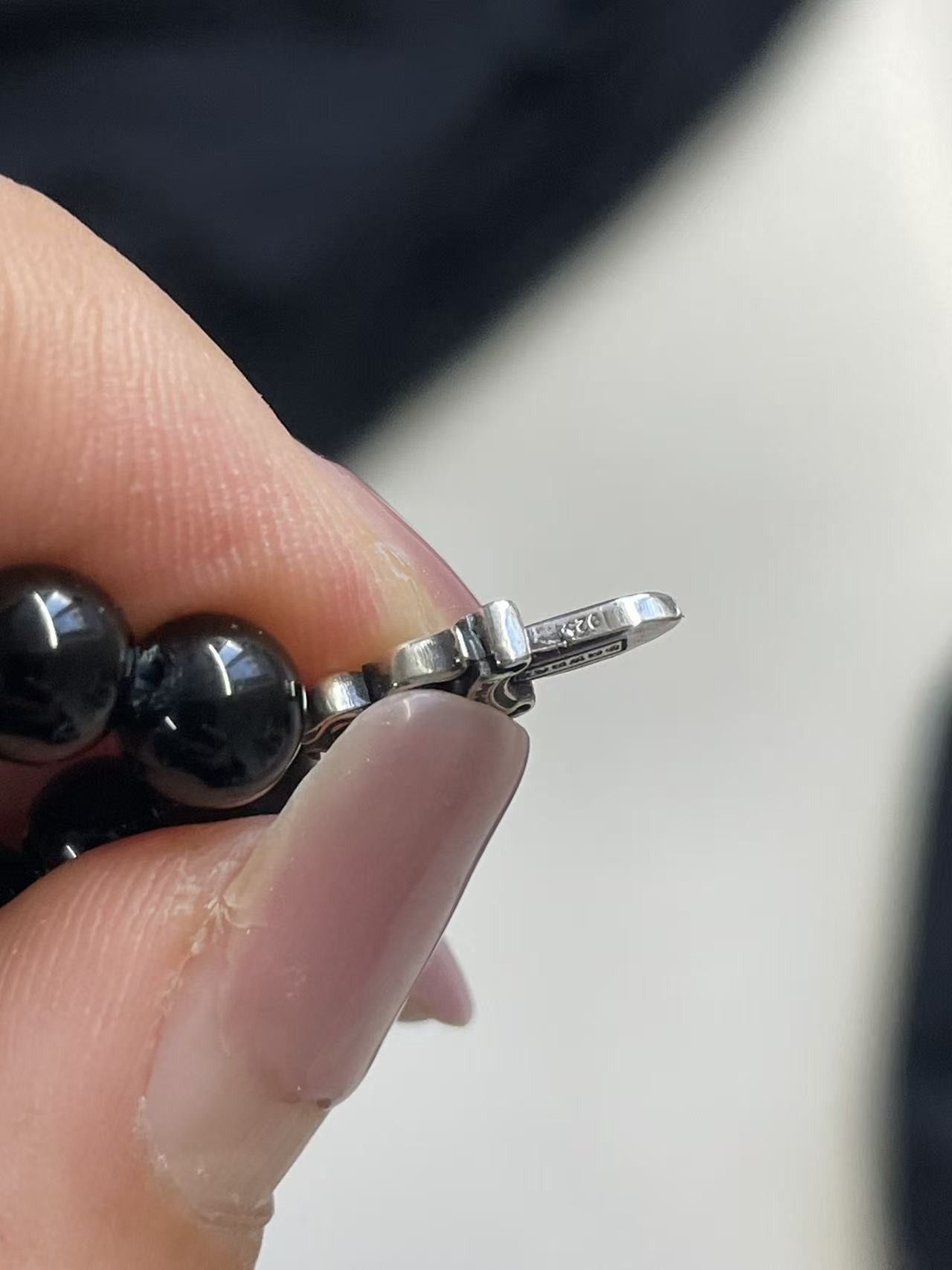 Chrome Hearts Chrome Hearts 6mm Obsidian Silver Dagger Beaded Bracelet Size ONE SIZE - 12 Thumbnail