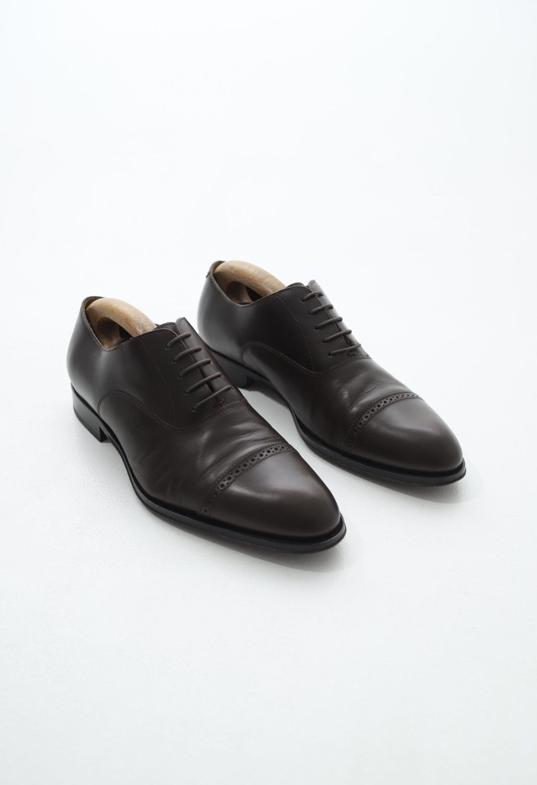 image of Italian Designers x Suitsupply Leather Oxfords Shoes in Brown, Men's (Size 10)