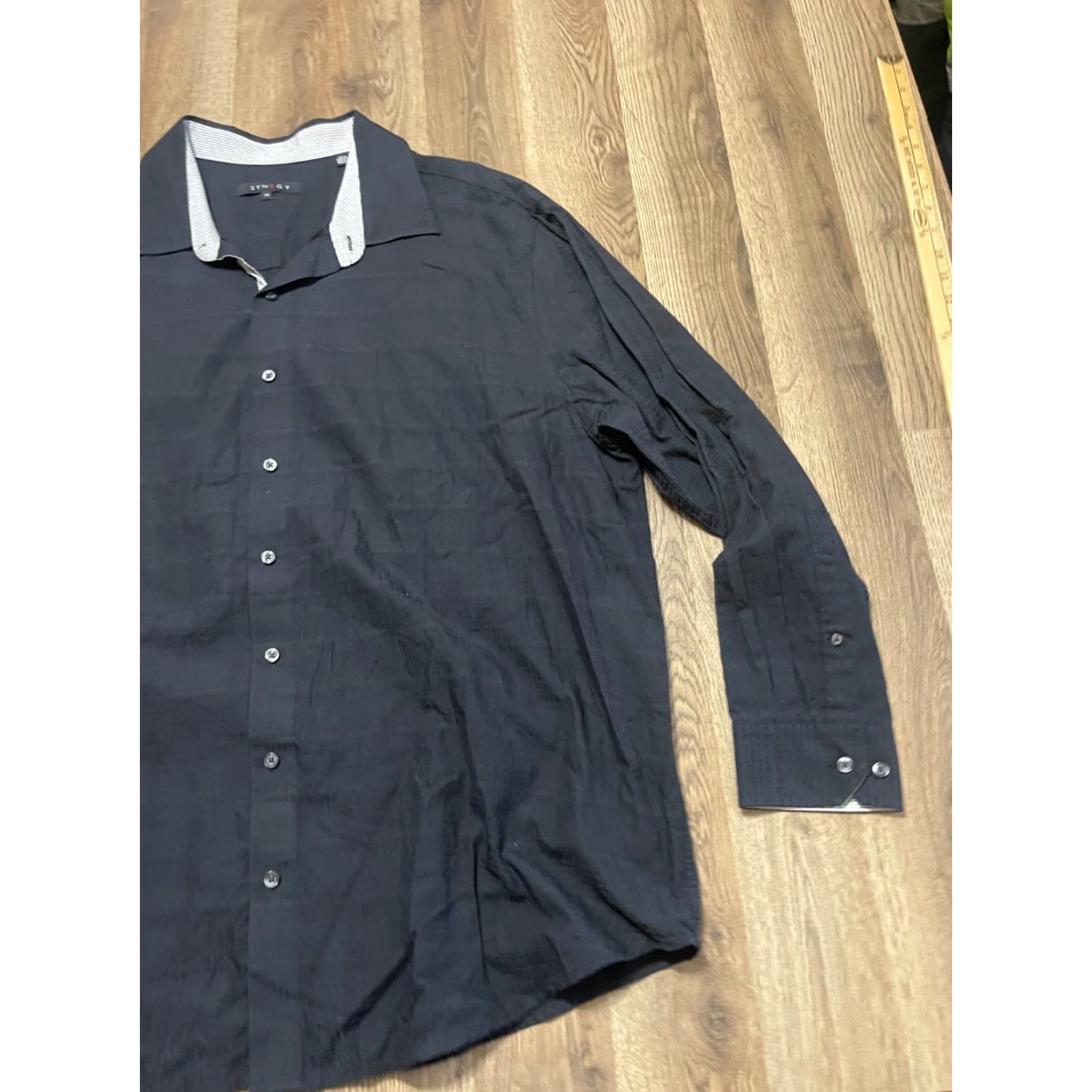 Vintage SYNRGY Shirt Men's 2XL Black Long Sleeve Button Up Shirt Size US XXL / EU 58 / 5 - 4 Thumbnail