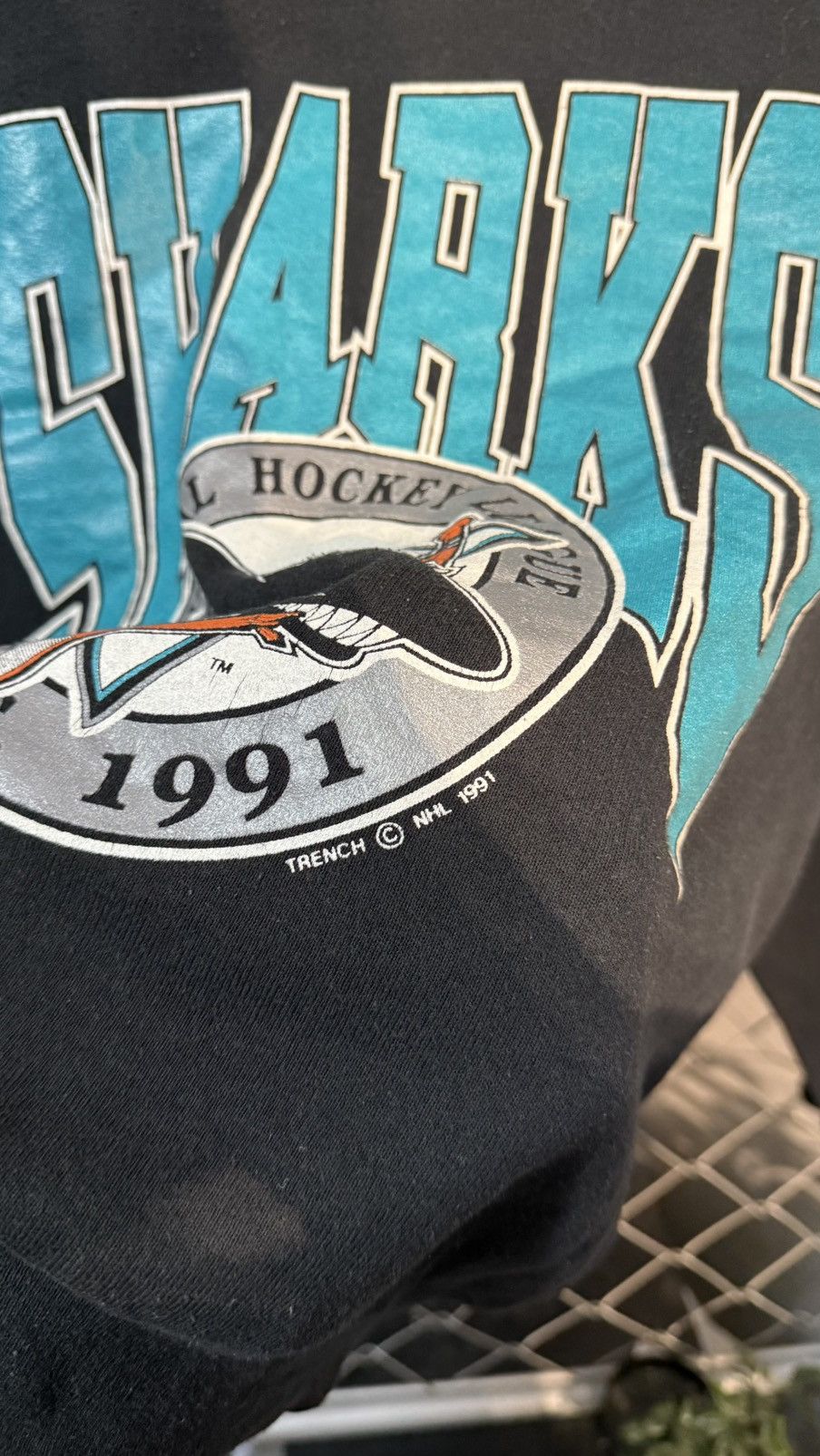 NFL BEAUTIFUL VINTAGE 1991 NFL SAN JOSE SHARKS Size US M / EU 48-50 / 2 - 3 Thumbnail