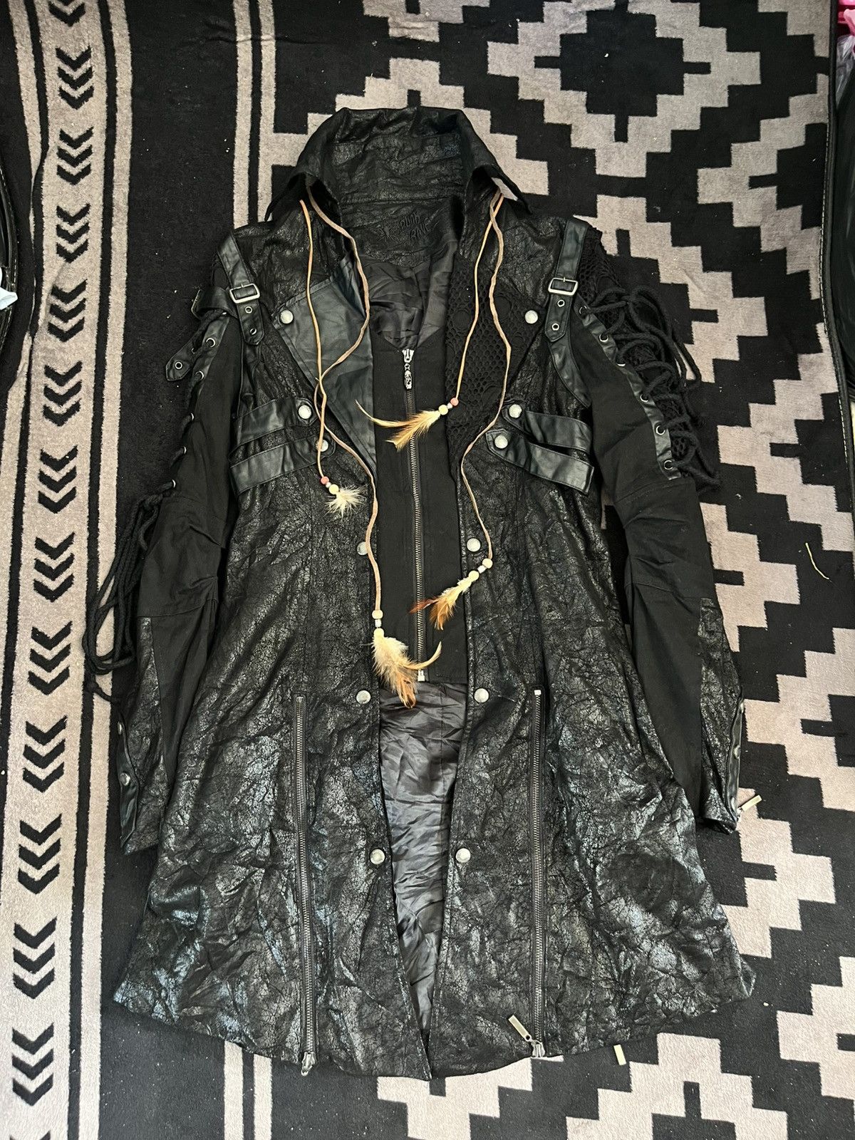 Japanese Brand Crazy Punk rave lace up bondage vkei waxed jacket Size US M / EU 48-50 / 2 - 1 Thumbnail