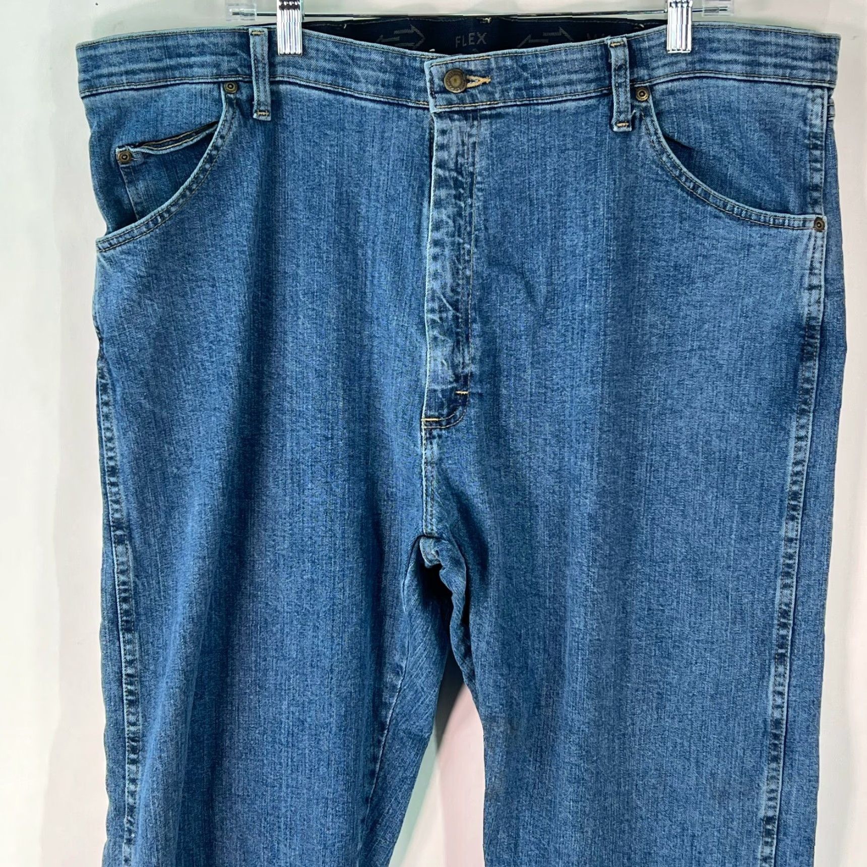 Wrangler Wrangler Mens Rugged Wear High Rise Straight Leg Blue Denim Jeans 42X30 Jeans Men Wrangler High Rise Blue Denim 42X30 Size US 42 / EU 58 - 3 Thumbnail