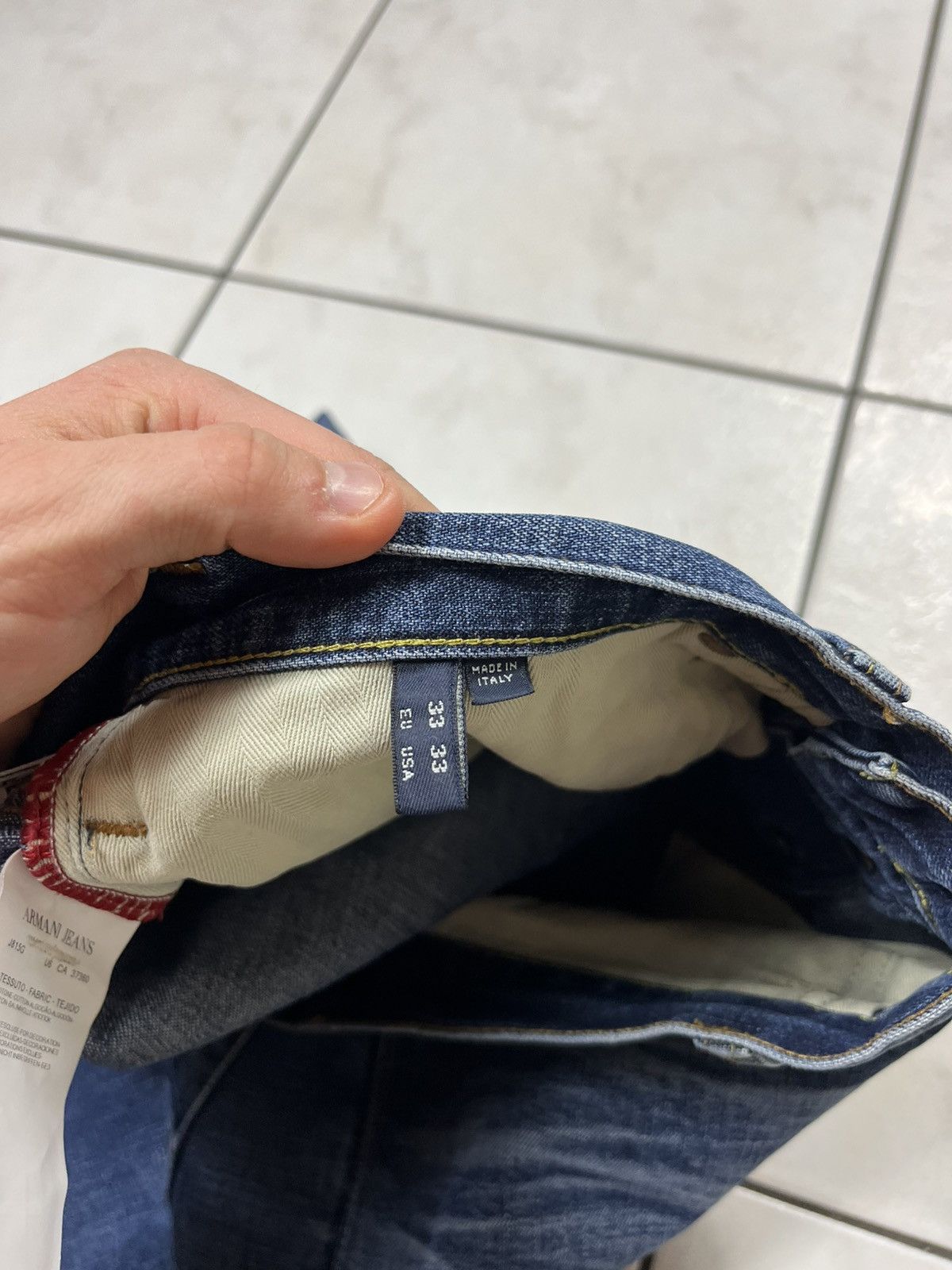 Armani × Giorgio Armani Vintage Armani jeans distressed denim y2k washed J21 regular Size US 33 - 25 Thumbnail