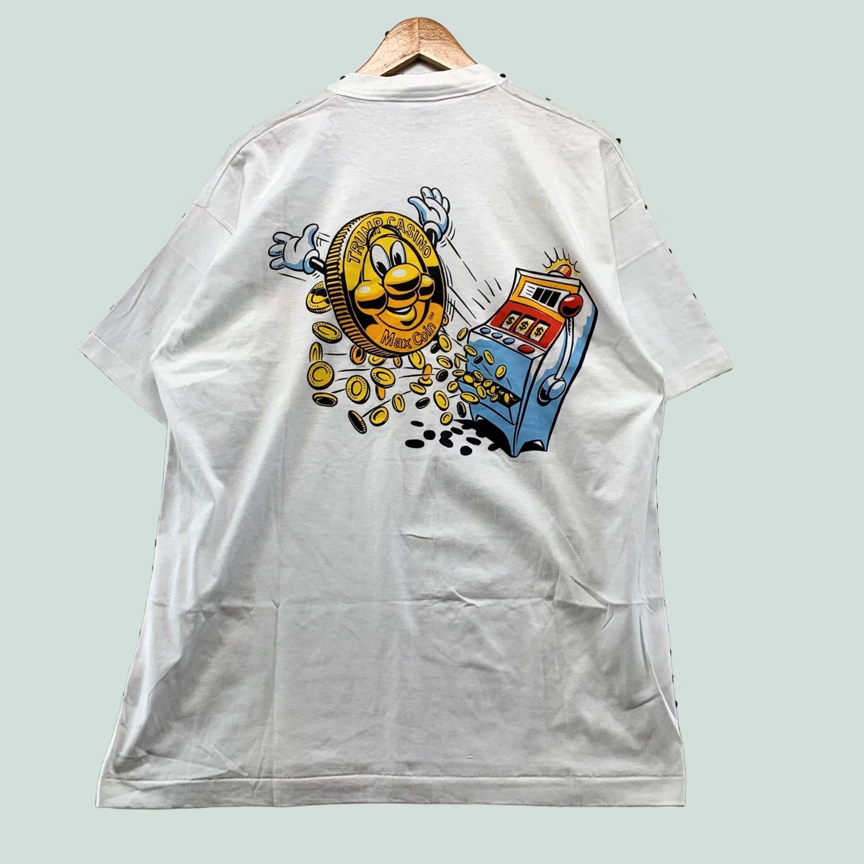 Fruit Of The Loom VINTAGE Trump Casino Shirt Mens XL White 90s SIngle Stitch Slot Graphic T Size US XL / EU 56 / 4 - 1 Thumbnail