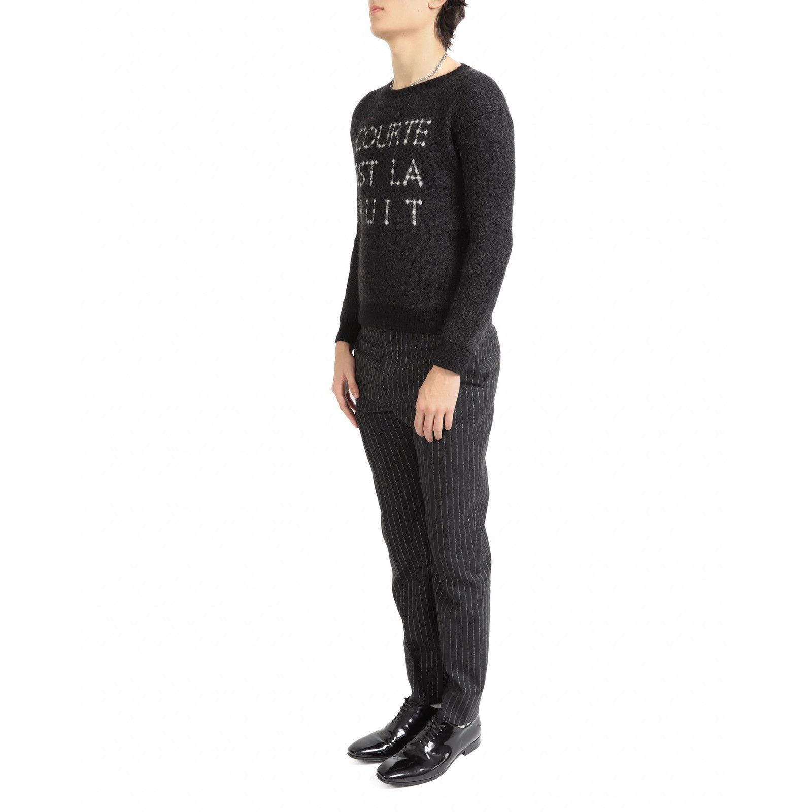 Saint Laurent Paris FW19 ,,Courte Est La Nuit'' Intarsia Knit in Wool Size US S / EU 44-46 / 1 - 9 Thumbnail