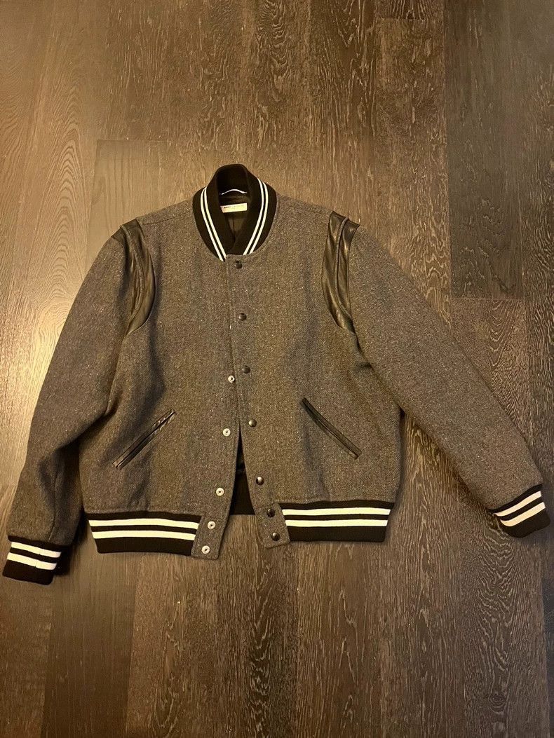 Saint Laurent Paris Saint Laurent Paris Grey wool spliced jacket-2506 Size US M / EU 48-50 / 2 - 1 Thumbnail