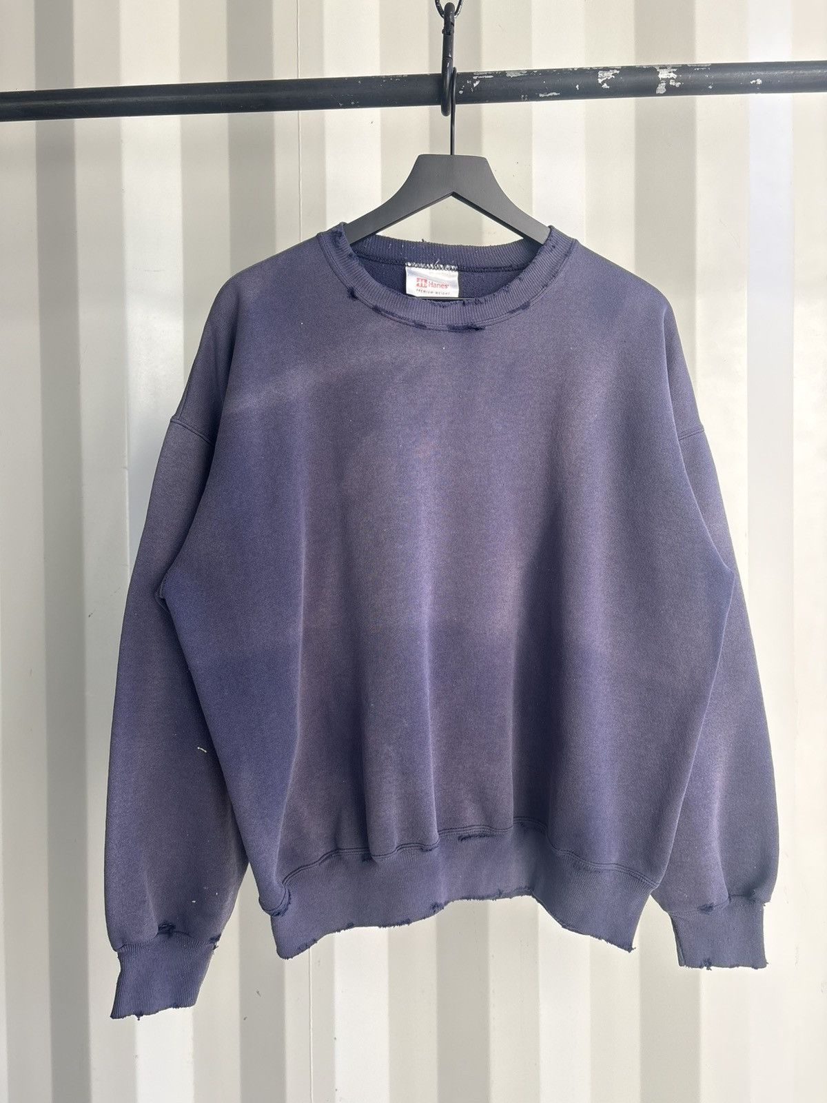 Vintage Thrashed Boxy Distressed Faded Sweater Grunge Band Size US XL / EU 56 / 4 - 2 Thumbnail