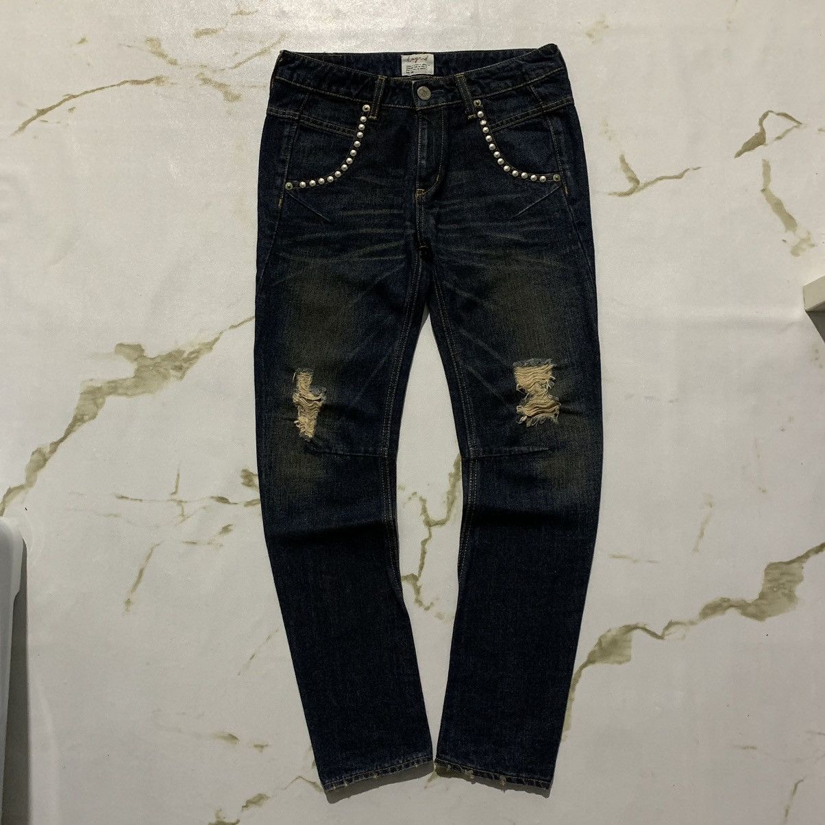 Japanese Brand Jeans Ungrid Distressed Size 25" / US 0 / IT 36 - 1 Thumbnail