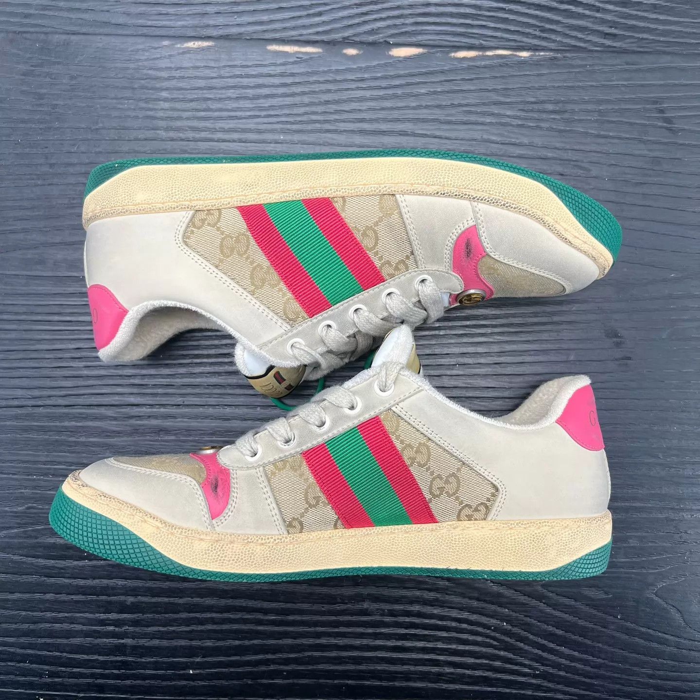Gucci Gucci Distressed Sneaker Fuchsia 39 Size US 8.5 / IT 38.5 - 2 Thumbnail