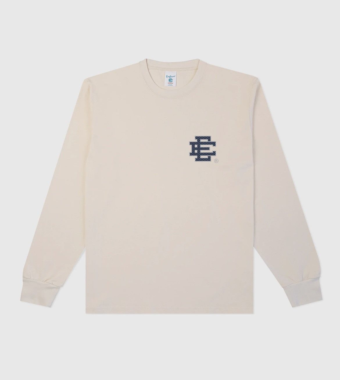 Eric Emanuel Eric Emanuel EE ivory white w navy long sleeve shirt XL Size US XL / EU 56 / 4 - 2 Thumbnail