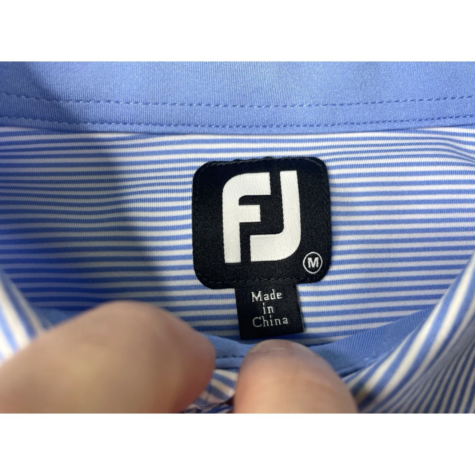 Footjoy FootJoy Polo Shirt Striped Blue Mens M Medium Stretch Golf Shirt Size US M / EU 48-50 / 2 - 3 Thumbnail