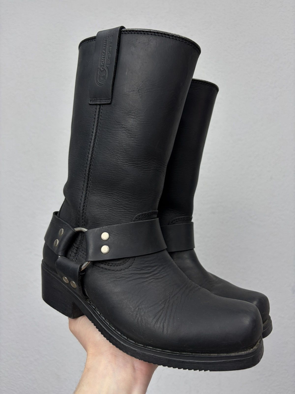If Six Was Nine Vintage Italian AS 98 Rick Owens Style Leather Biker Boots Size US 7 / IT 37 - 16 Thumbnail