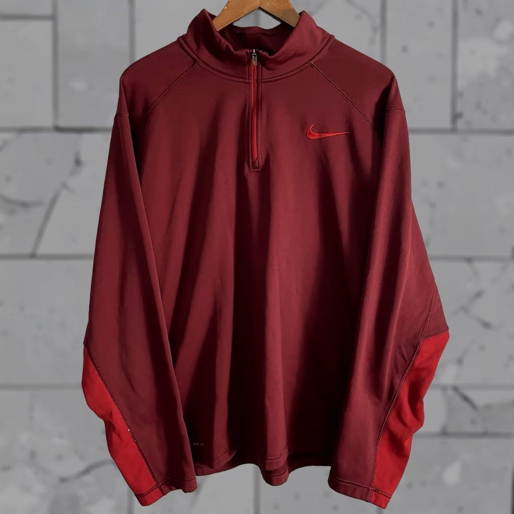 Nike Nike Therma-Fit Jacket Mens XXL Red Athletic Half Zip-Up Size US XXL / EU 58 / 5 - 1 Thumbnail