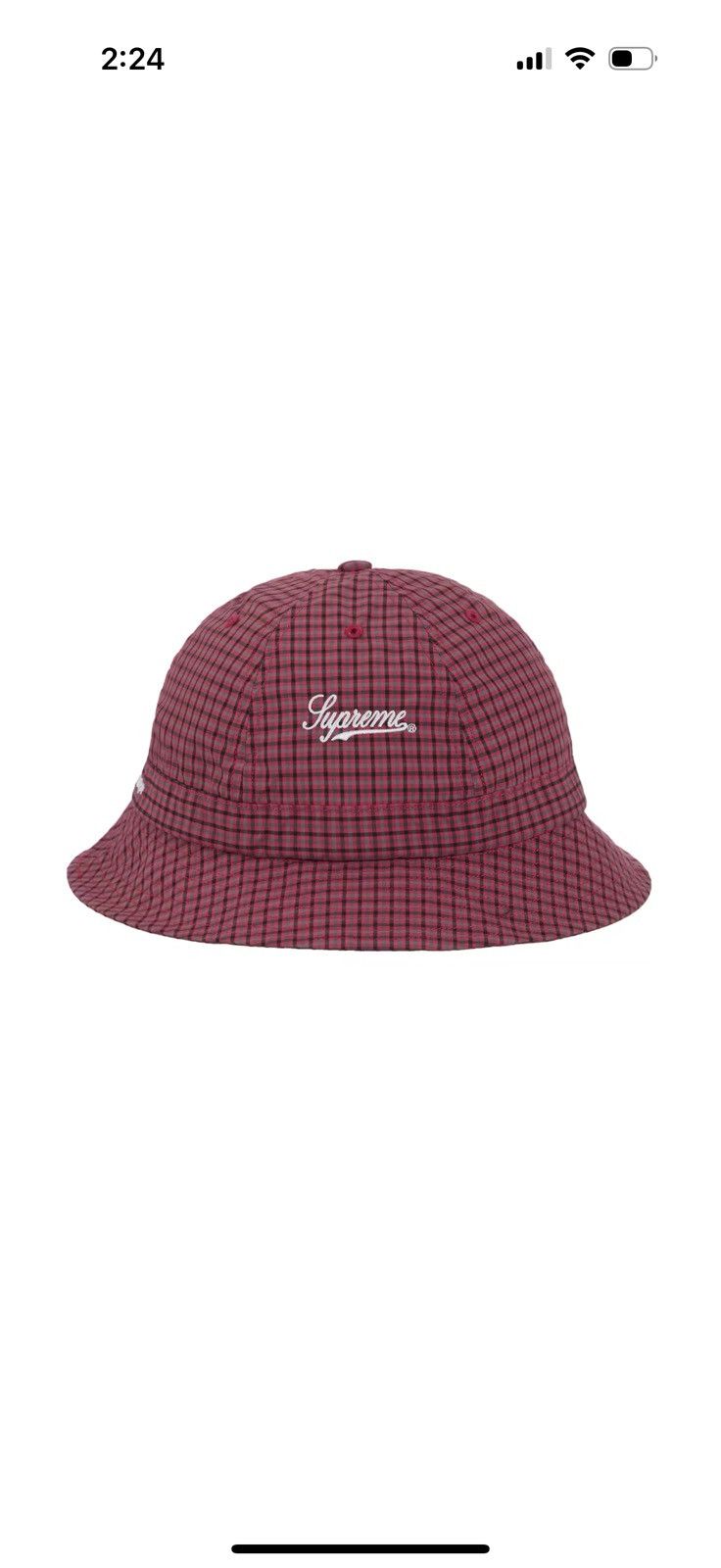 Supreme Supreme Cordura Plaid Bell Hat “Red” Size ONE SIZE - 1 Thumbnail