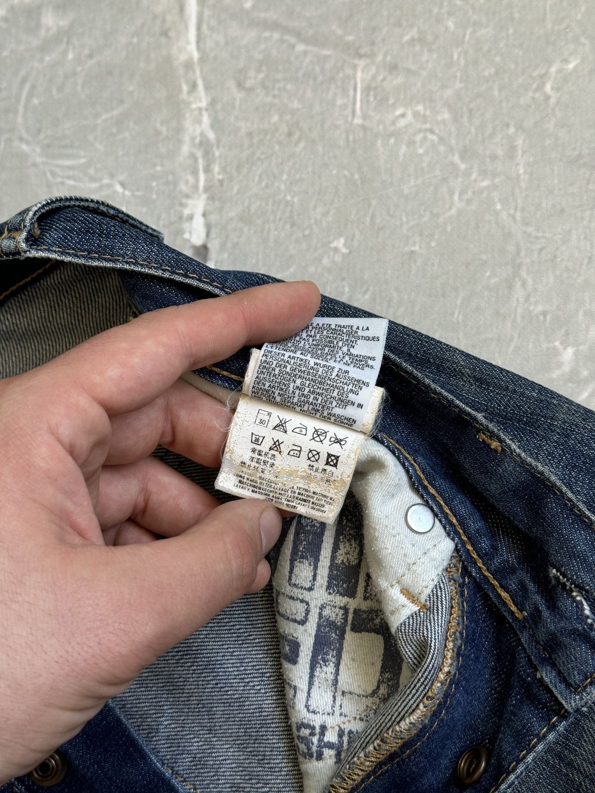 Replay VTG Y2k Replay Denim Leather Baggy Jeans Distressed if6was9 Size US 29 - 15 Thumbnail