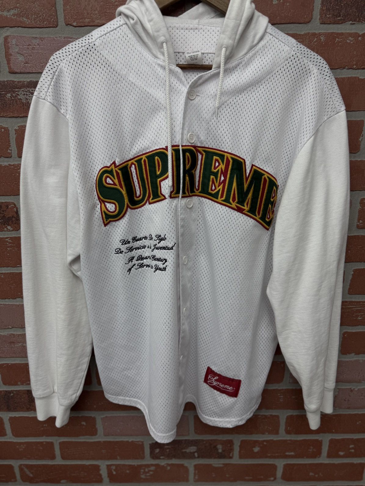 Hooded Pullover Supreme Mesh Hooded Baseball Jersey Supreme