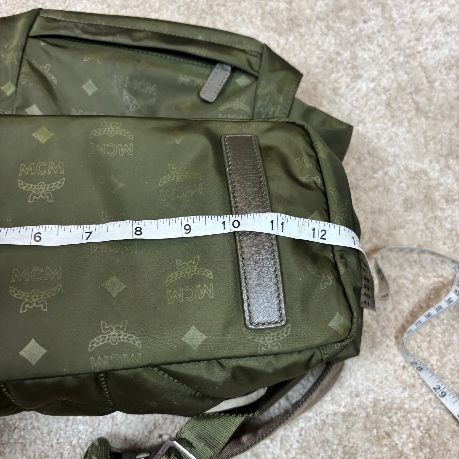 MCM MCM Dieter Green Monogram Two Pocket Nylon Backpack Rucksack Size ONE SIZE - 13 Thumbnail