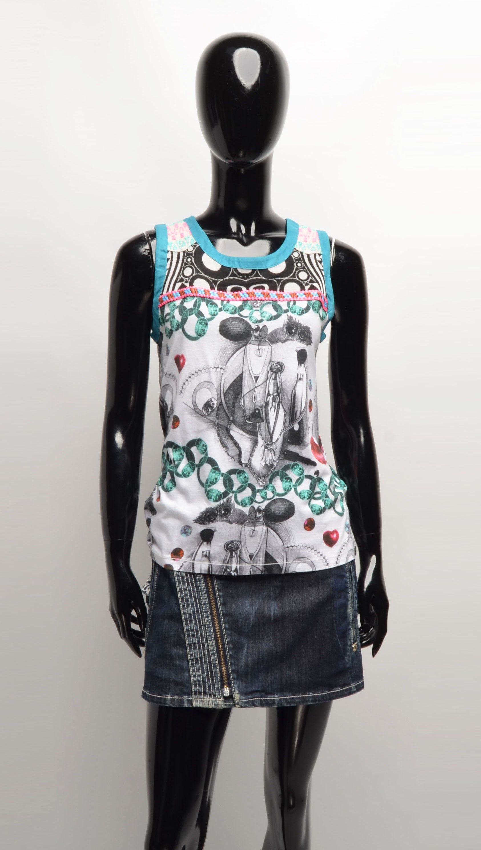 Custo Barcelona Custo Barcelona Y2K Futuristic Multicolor Tank Top Size S / US 4 / IT 40 - 1 Thumbnail
