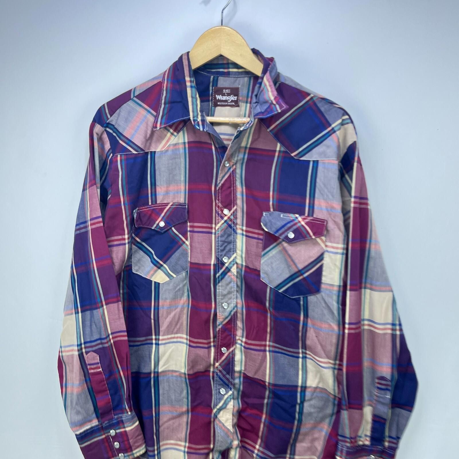 Wrangler Vintage 90s Wrangler Snap Button Long Sleeve Shirt Large Size US L / EU 52-54 / 3 - 2 Thumbnail