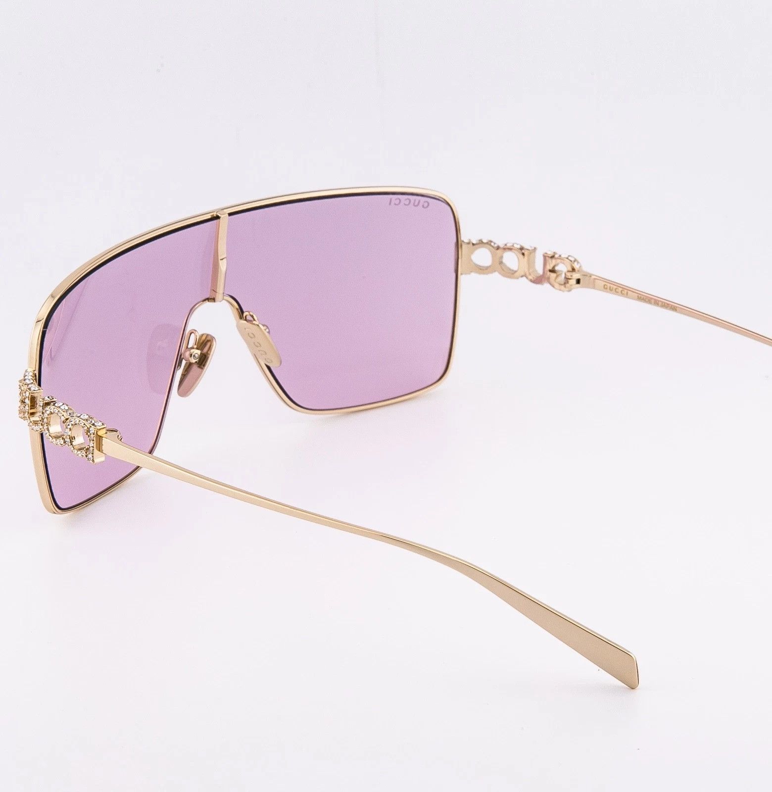 Gucci GUCCI 1936 Gg1936S Gold Pink Crystal Logo Unisex Metal 005 Size ONE SIZE - 2 Thumbnail