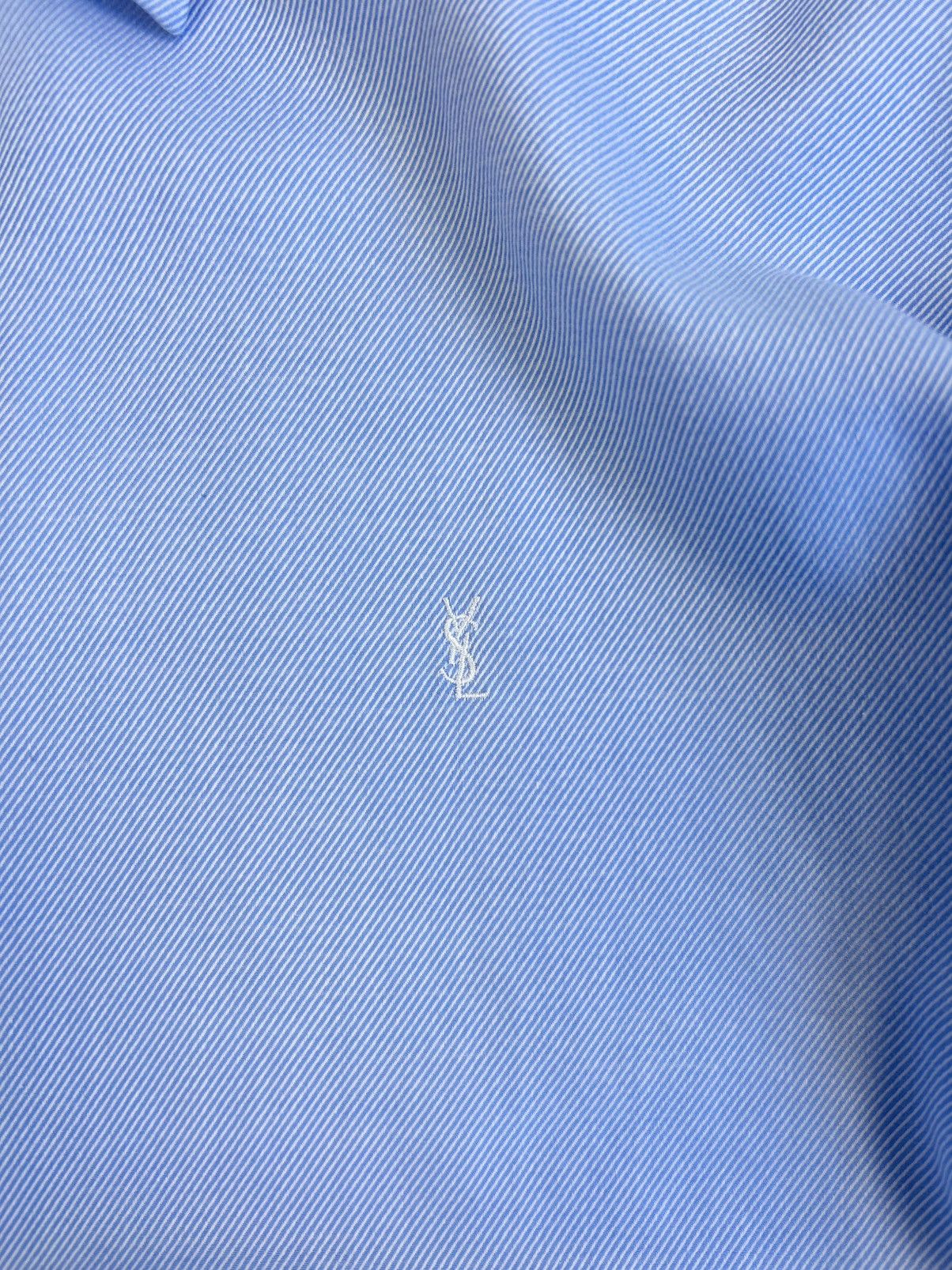 Yves Saint Laurent Yves Saint Laurent Blue Striped Button-Up Shirt Vintage XXL Size US XXL / EU 58 / 5 - 17 Thumbnail