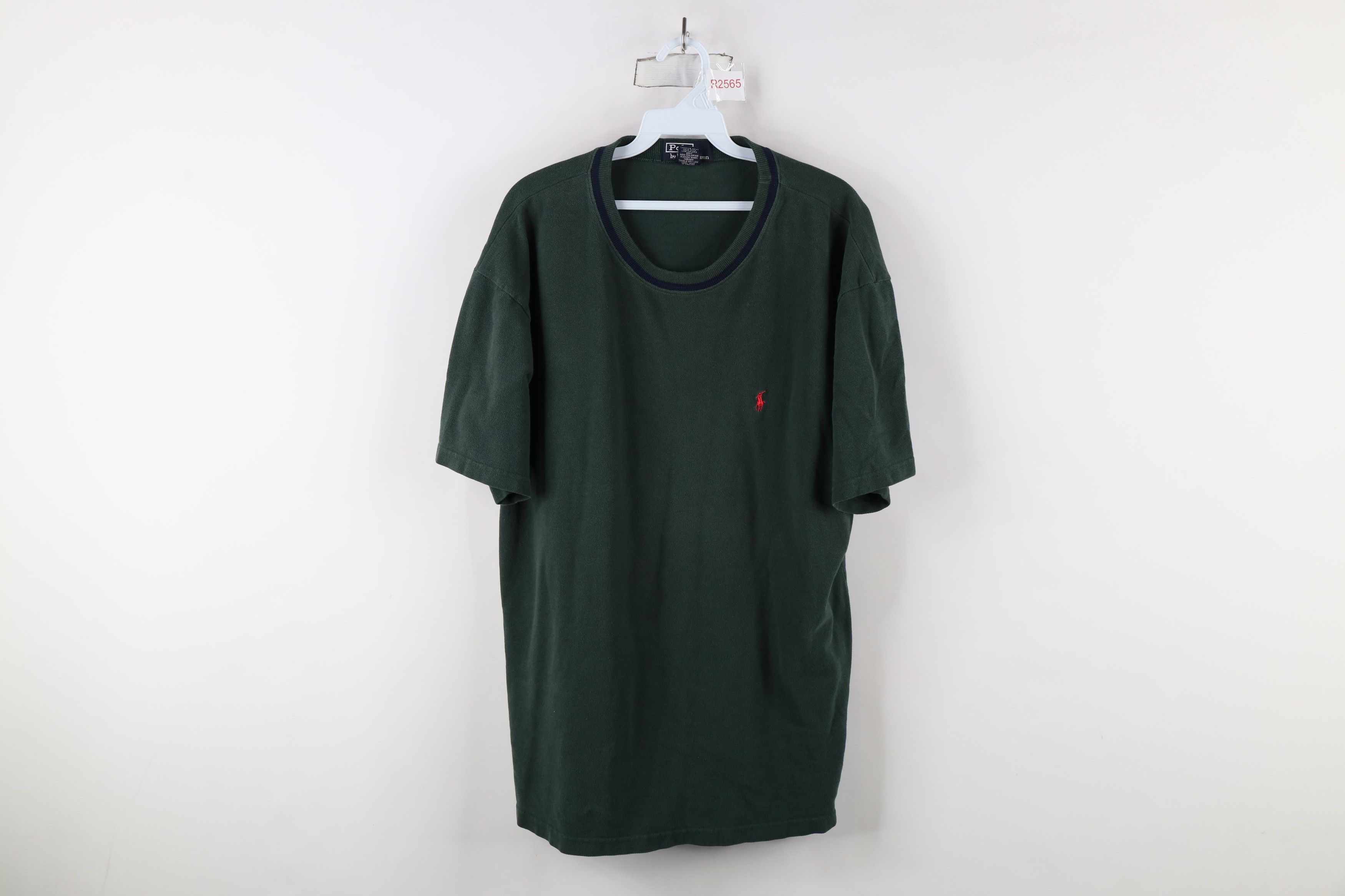 Ralph Lauren × Vintage Vintage 90s Ralph Lauren Heavyweight Cotton T-Shirt Green Size US XL / EU 56 / 4 - 1 Thumbnail