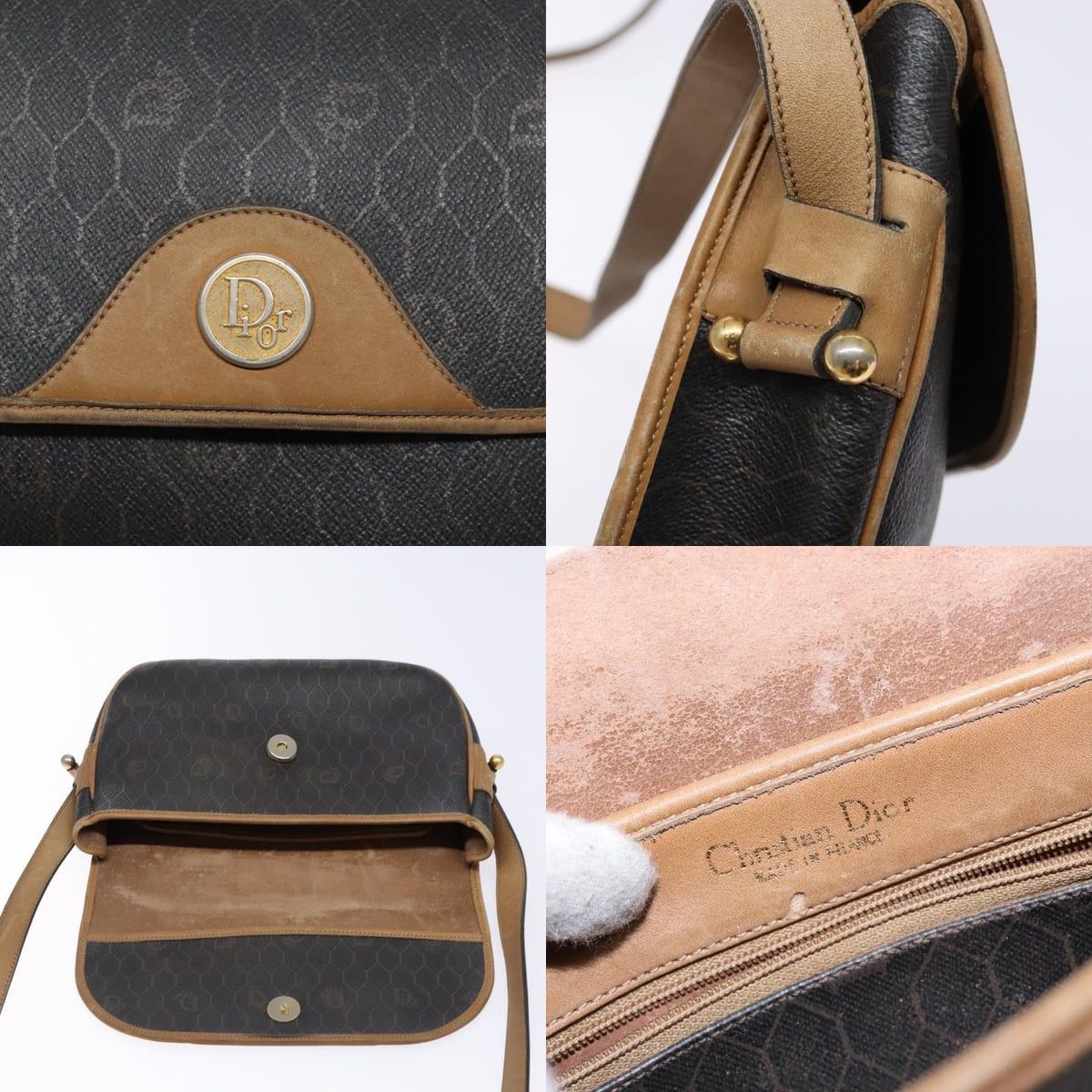 Dior DIOR Honeycomb Canvas Shoulder Bag Pvc Black Gold Size ONE SIZE - 11 Thumbnail
