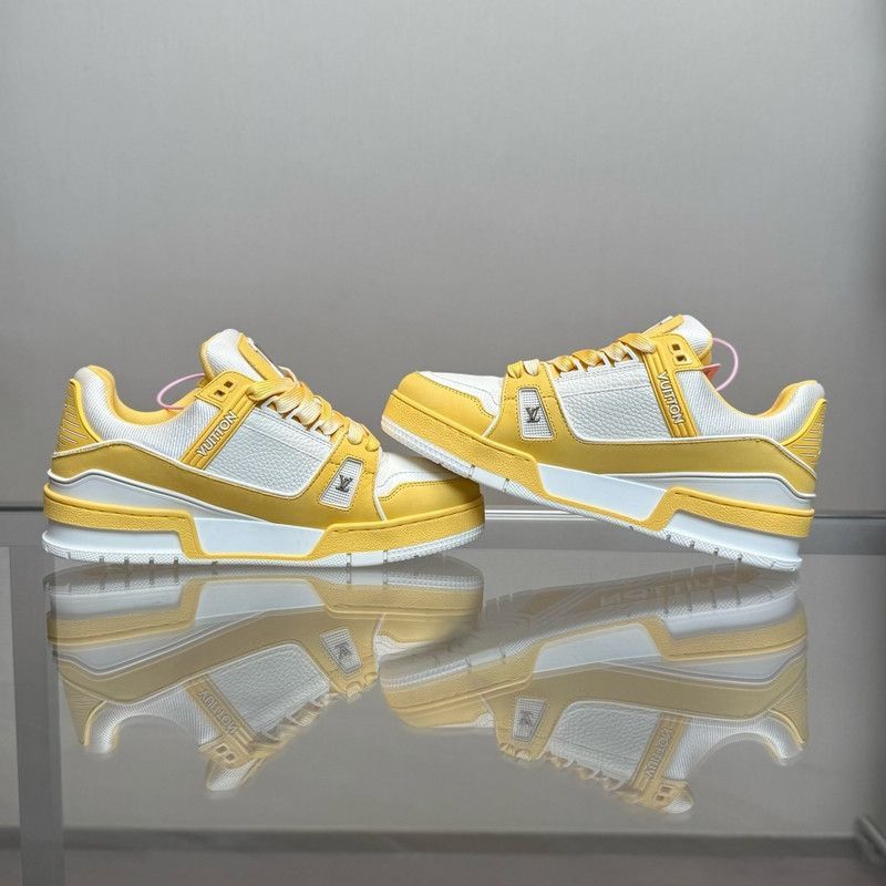 Louis Vuitton Louis Vuitton Yellow White Low-Top Sneakers - Size US 9 / EU 42 - 8 Thumbnail