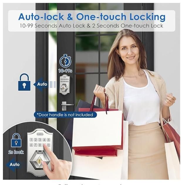 NBDN Nobrandedon Keyless Entry Door Lock Deadbolt Keypad 2 KeysAutoLock Size ONE SIZE - 3 Thumbnail