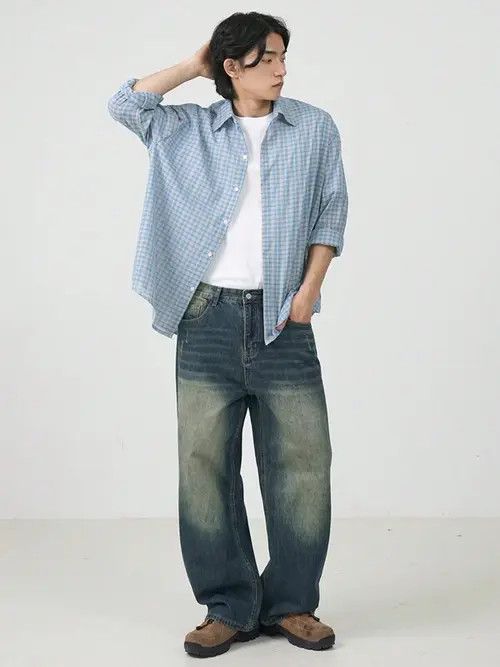 Jean VIntage Loose Fit Wide Leg Jeans Size US 34 / EU 50 - 2 Thumbnail