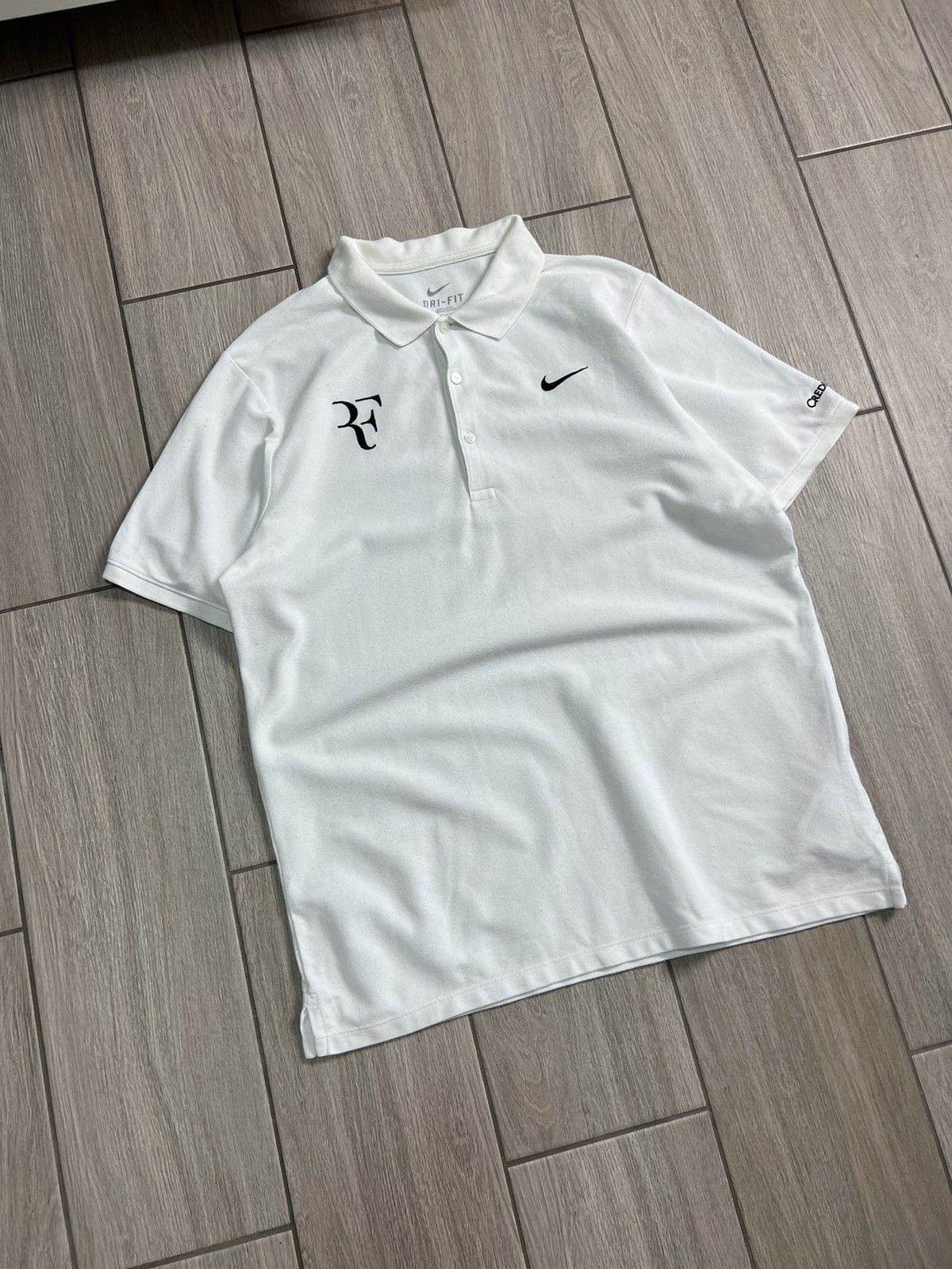 Nike Nike Roger Federer Embroidered Polo T Shirt White Men 2011 Size US L / EU 52-54 / 3 - 3 Thumbnail