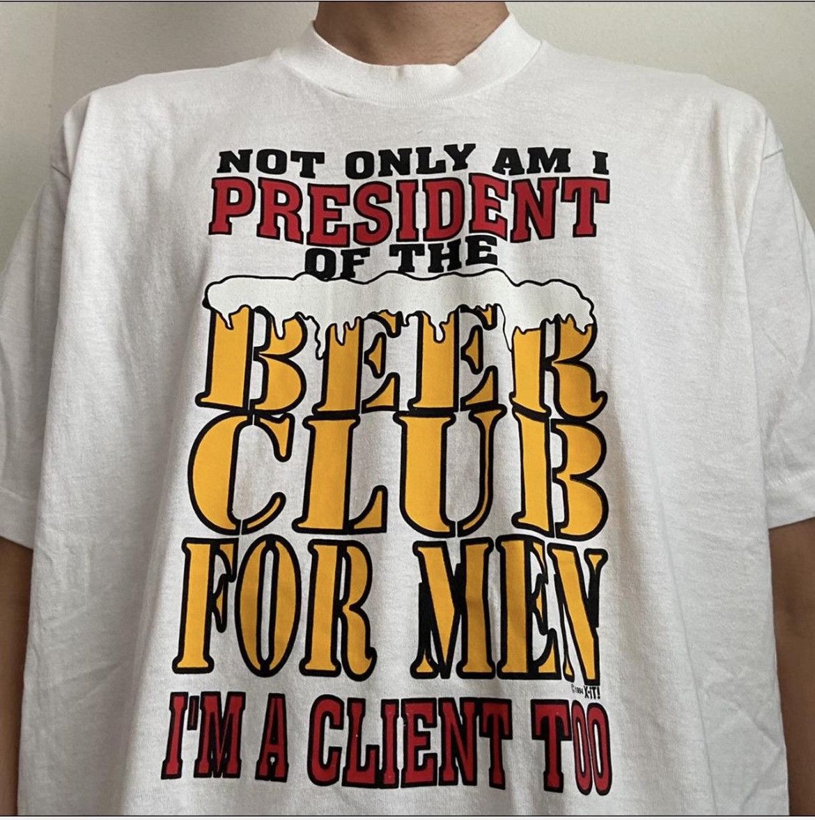 Fruit Of The Loom Vintage Comedy Beer Club President Tee Size US L / EU 52-54 / 3 - 1 Thumbnail