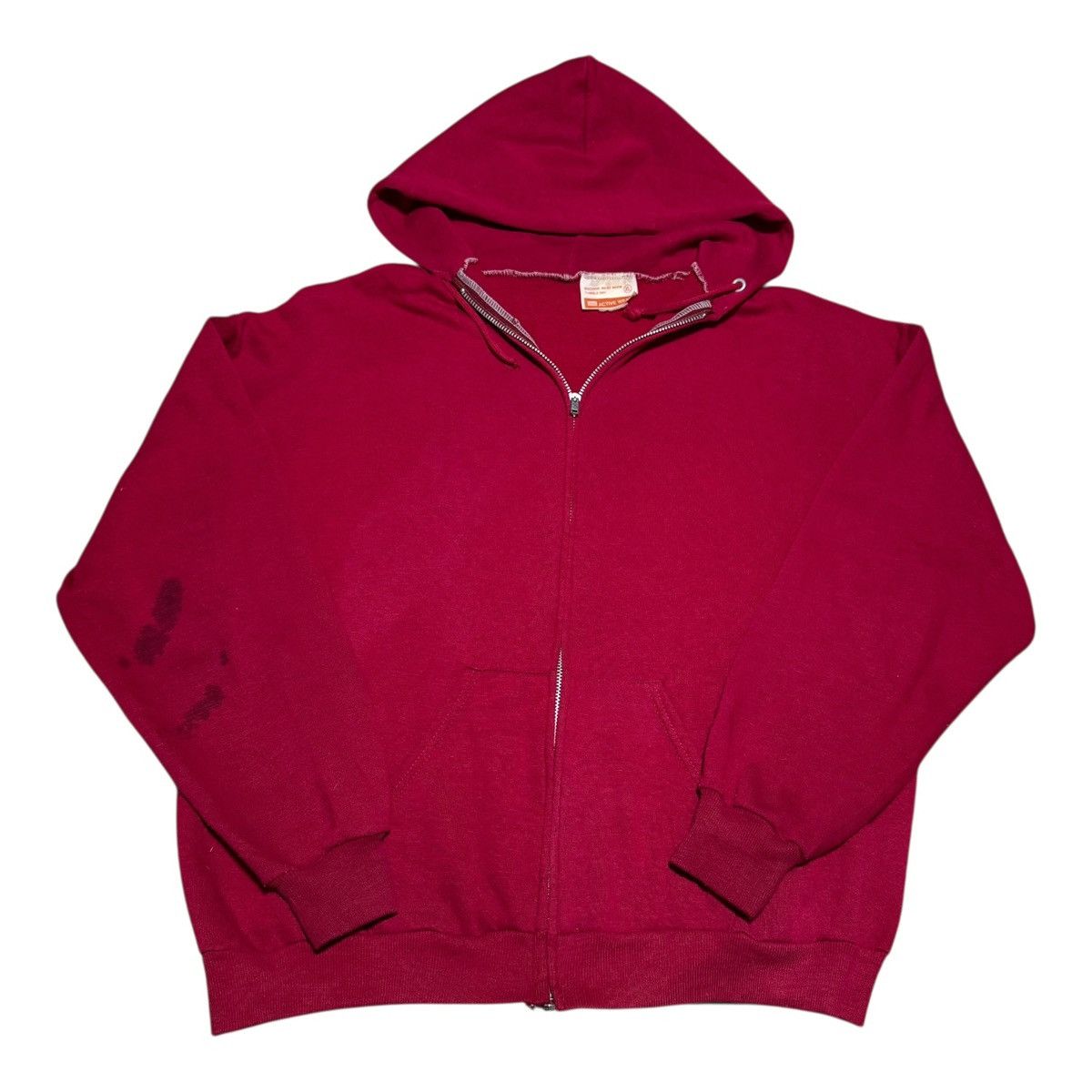 Sears × Vintage 70s Sears Red Stained Zip Hoodie Adult XL (Boxy Small) Size US S / EU 44-46 / 1 - 1 Thumbnail