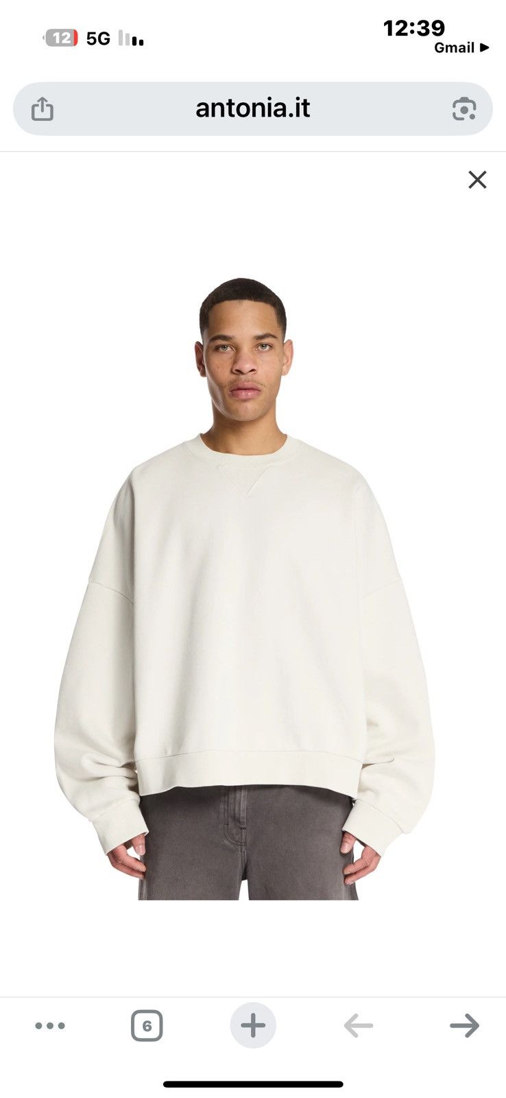 Entire Studios White Cotton Crewneck Sweatshirt Size US XL / EU 56 / 4 - 1 Thumbnail