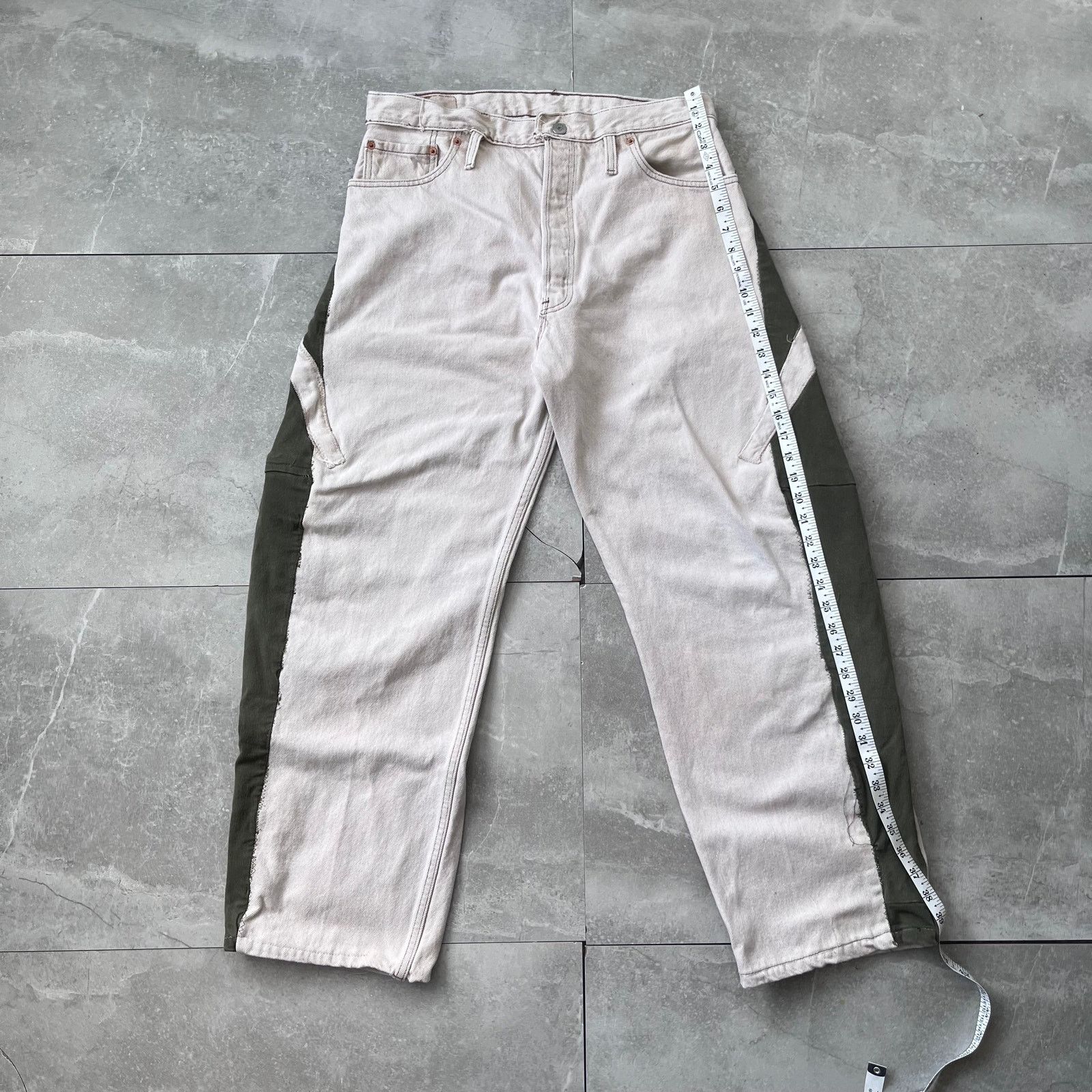 Levi's Custom Levi's Handmade Barrel Pants – Cream & Olive – 32x30 Size US 32 / EU 48 - 3 Thumbnail