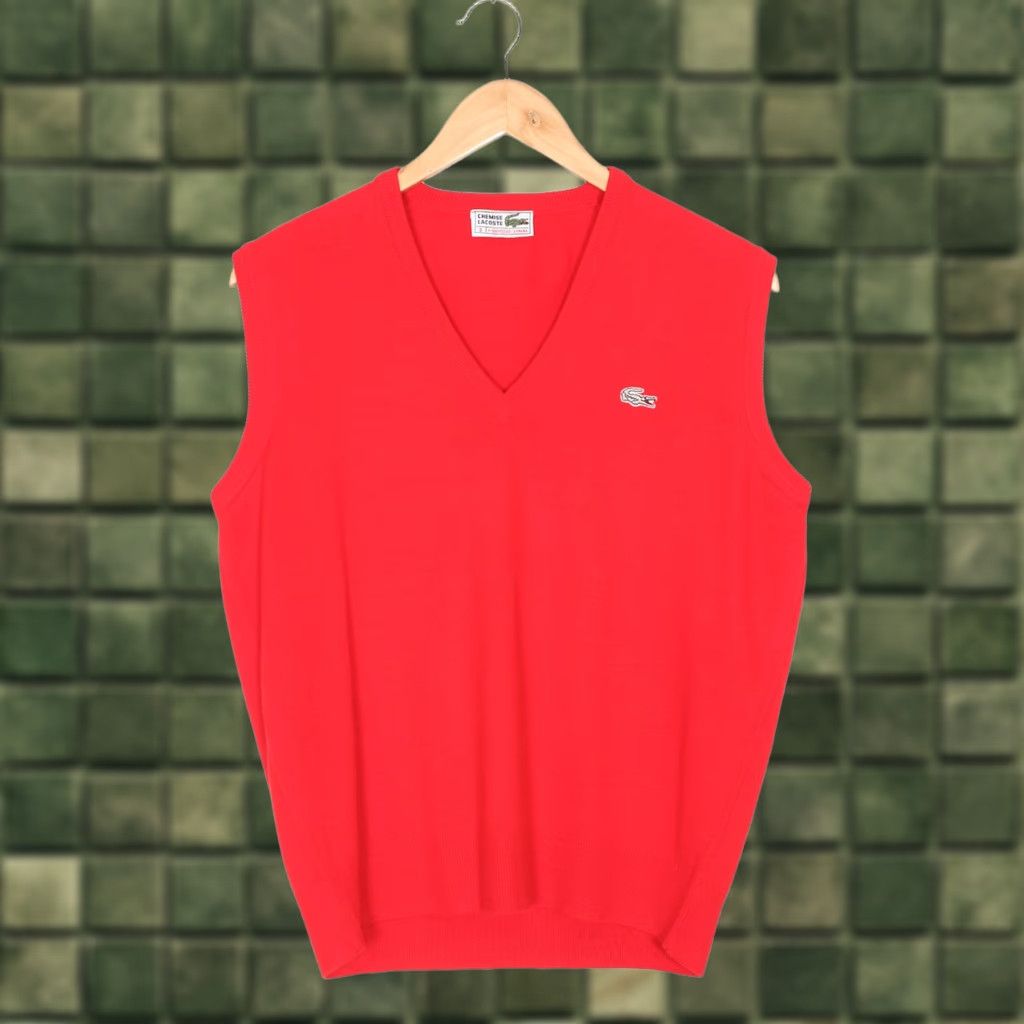 Lacoste LACOSTE CHEMISE V Neck Sleeveless Vest Waistcoat Men Size 3 / S Red Vintage Logo Jumper Vest Size US S / EU 44-46 / 1 - 1 Thumbnail