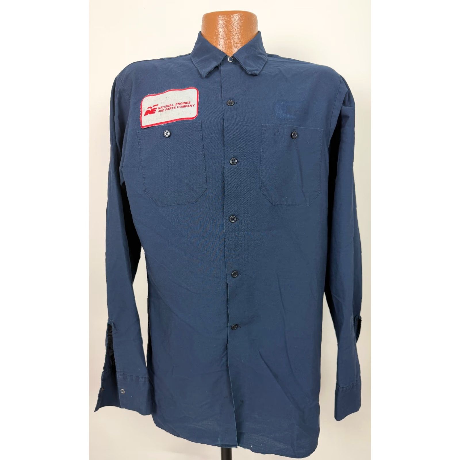 Vintage Vintage 80s Mechanic Work Shirt Medium Tall National Engines Parts Company USA Size US M / EU 48-50 / 2 - 2 Thumbnail