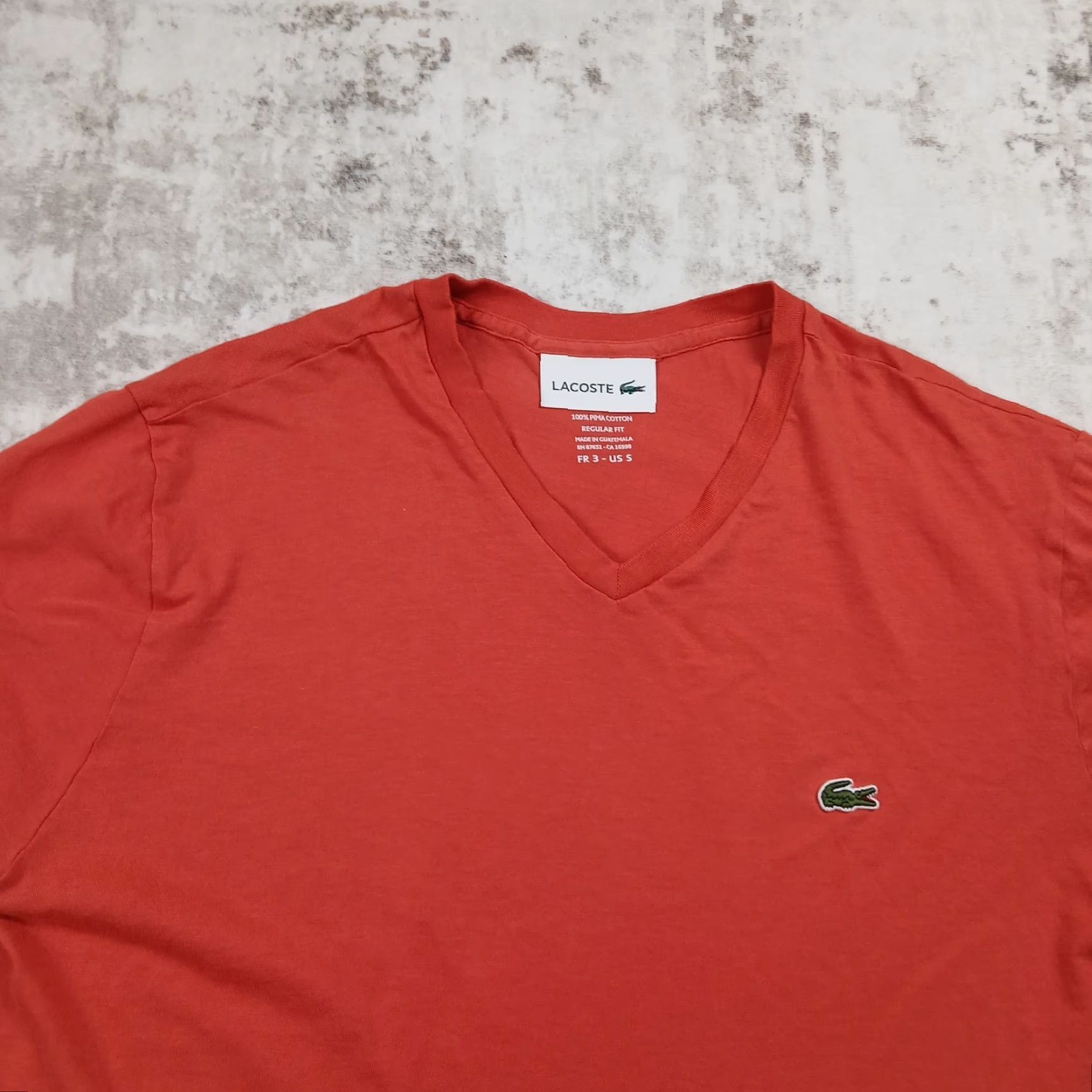 Lacoste Lacoste V Neck T Shirt Mens S Orange Preppy Shirt Size US S / EU 44-46 / 1 - 2 Thumbnail