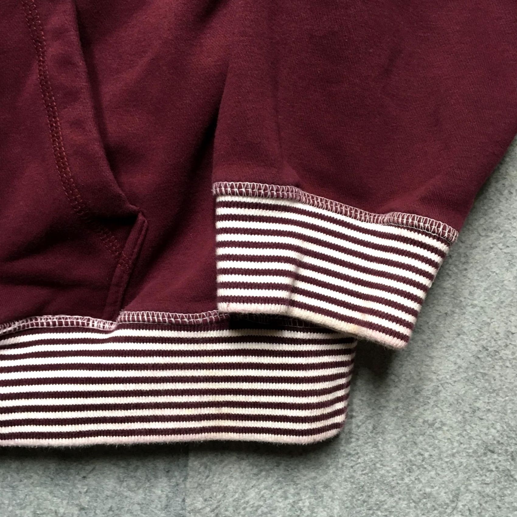 Logo 7 Jiberish Hoodie Mens XL Red Pullover Fleece Sweatshirt Striped Hem J Chest Logo Size US XL / EU 56 / 4 - 2 Thumbnail